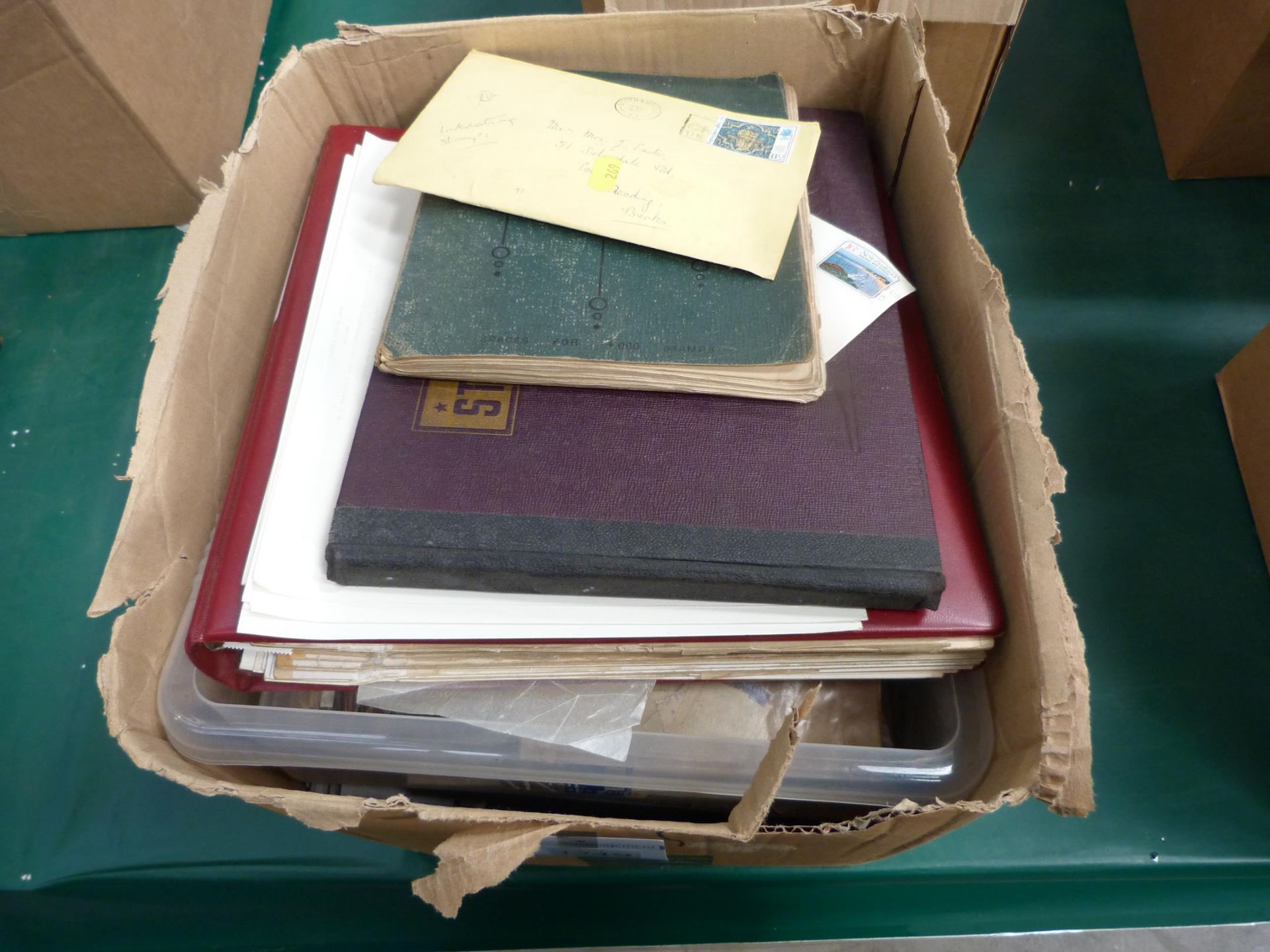 Stamps. A box of Stamp Albums, Loose Stamps in boxes with some of German origin from the WWII Period