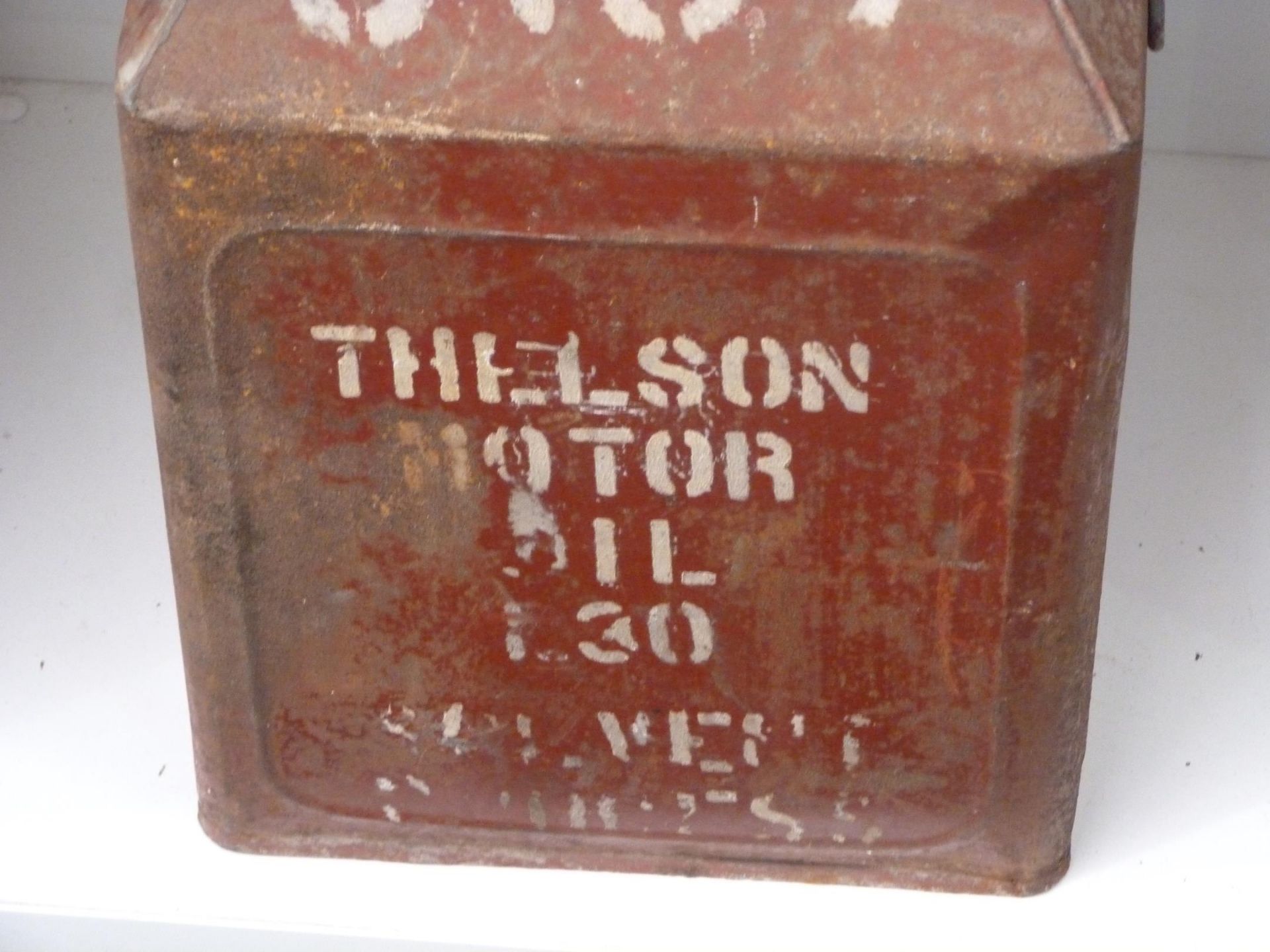 A Thelson Motor Oil Pyramid Drum along with a BP Royal Standard Burning Oil Drum. (2) (Est. £80 - £ - Image 2 of 3