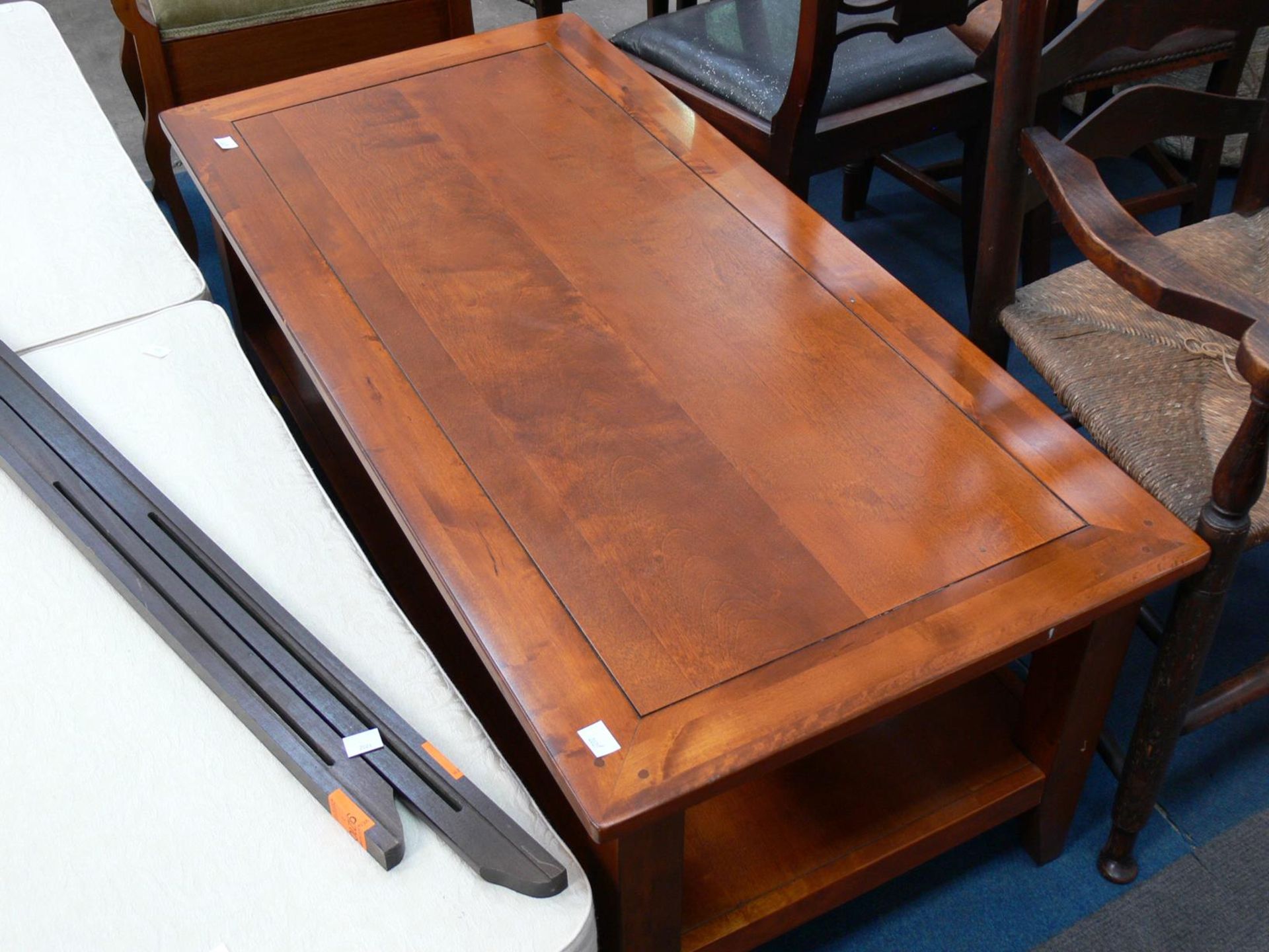 Coffee Table with undertier (H48cm, W60cm, L125cm) (est £30-£60)