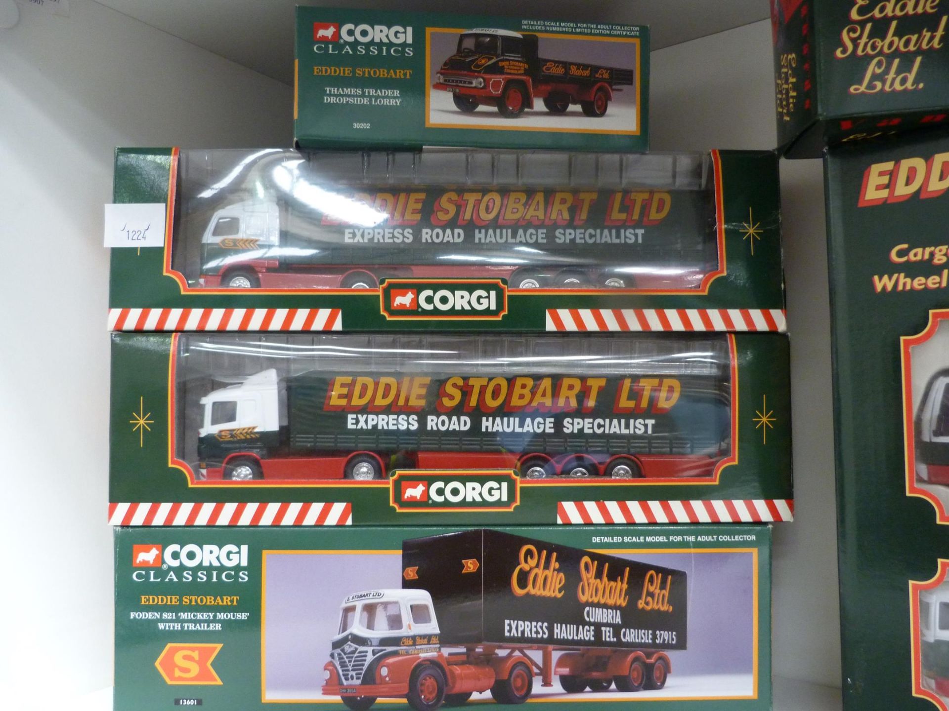 A shelf of Eddie Stobart Ltd, mainly boxed Diecast Vehicles to include a Truck Set, Volvo Skeletal - Image 2 of 5
