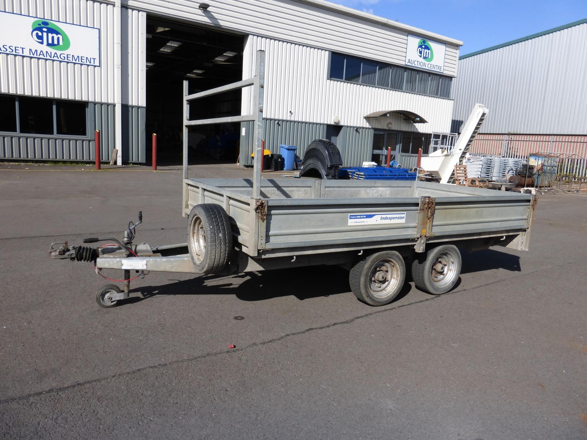 Indespension FB26 Galvanised Twin Axle Drop Side Plant Trailer, S/N: 076974A, GWT 2600Kg, 3m x 1.68m - Image 3 of 8