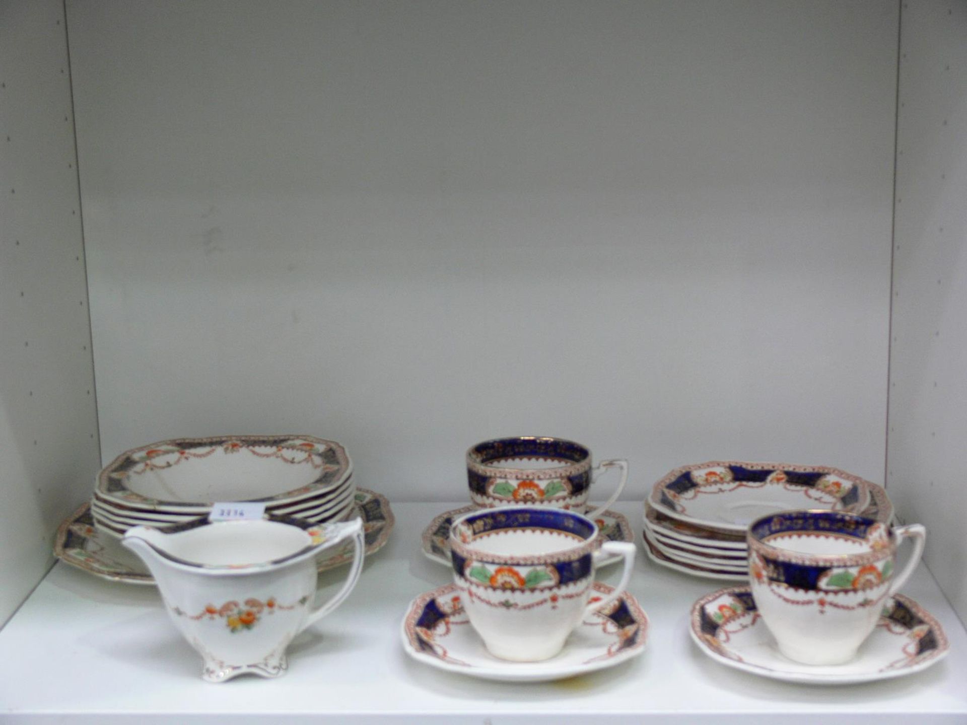 Five shelves to contain an assortment of Tea Services to include Colclough (40+), Alfred Meakin ' - Image 2 of 6