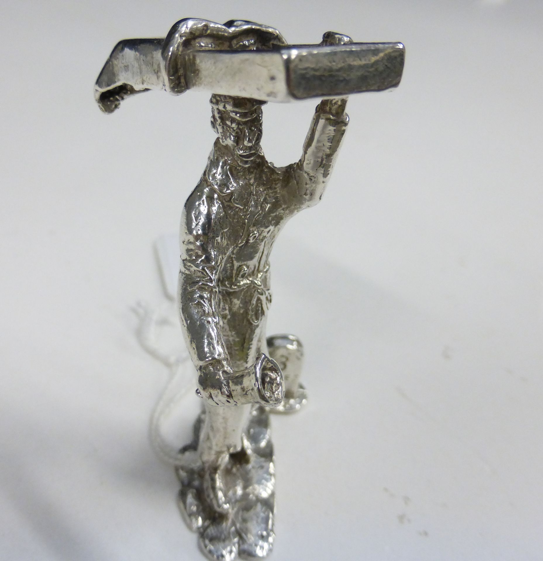 Two hallmarked Solid Silver 'Cries Of London' Menu or Place Card Holders- The Muffin Man (approx - Image 3 of 4