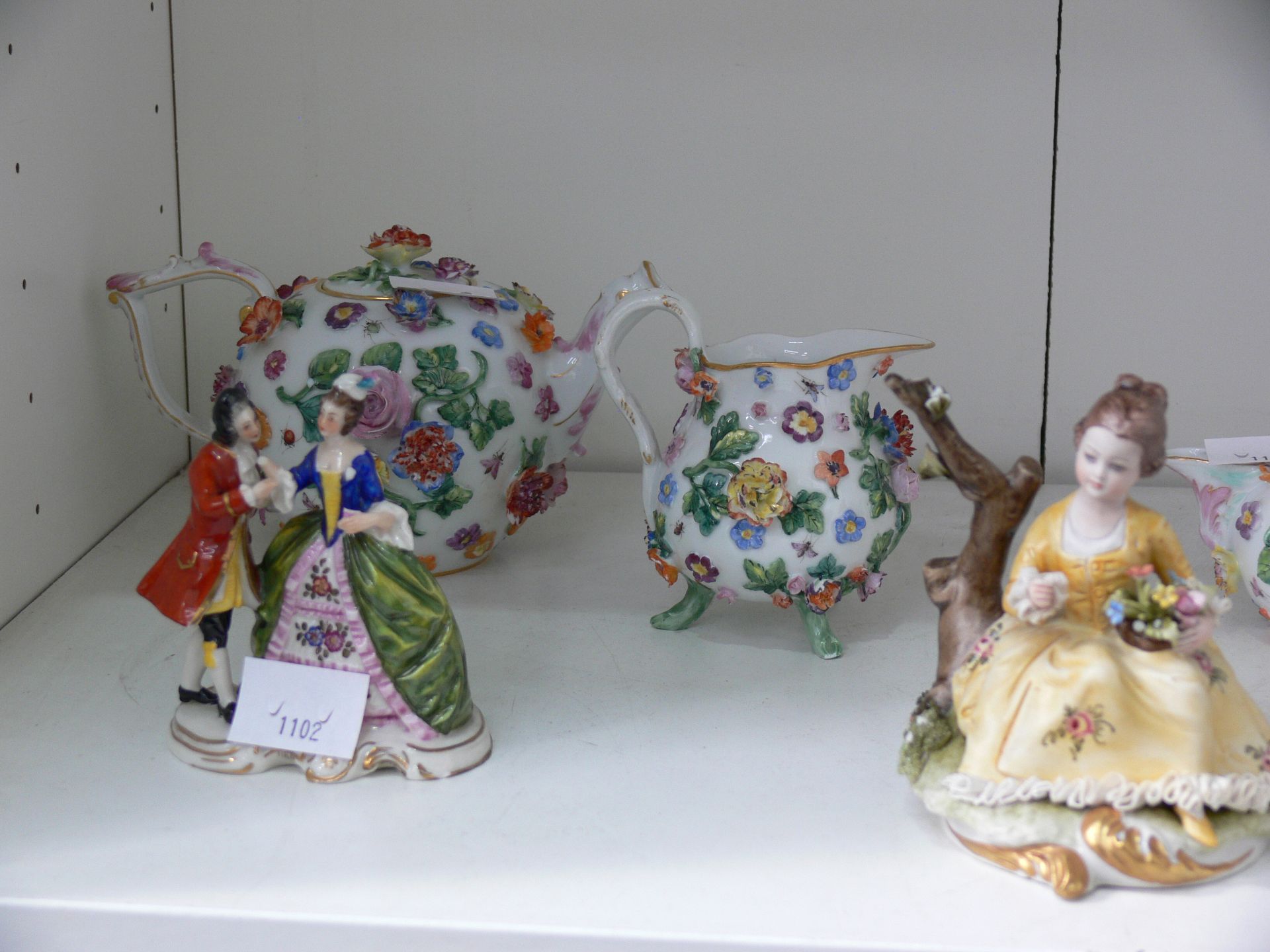 A four piece Meissen Coffee Set along with a Capodimonte figurine (A/F) and two other ceramic - Bild 3 aus 16