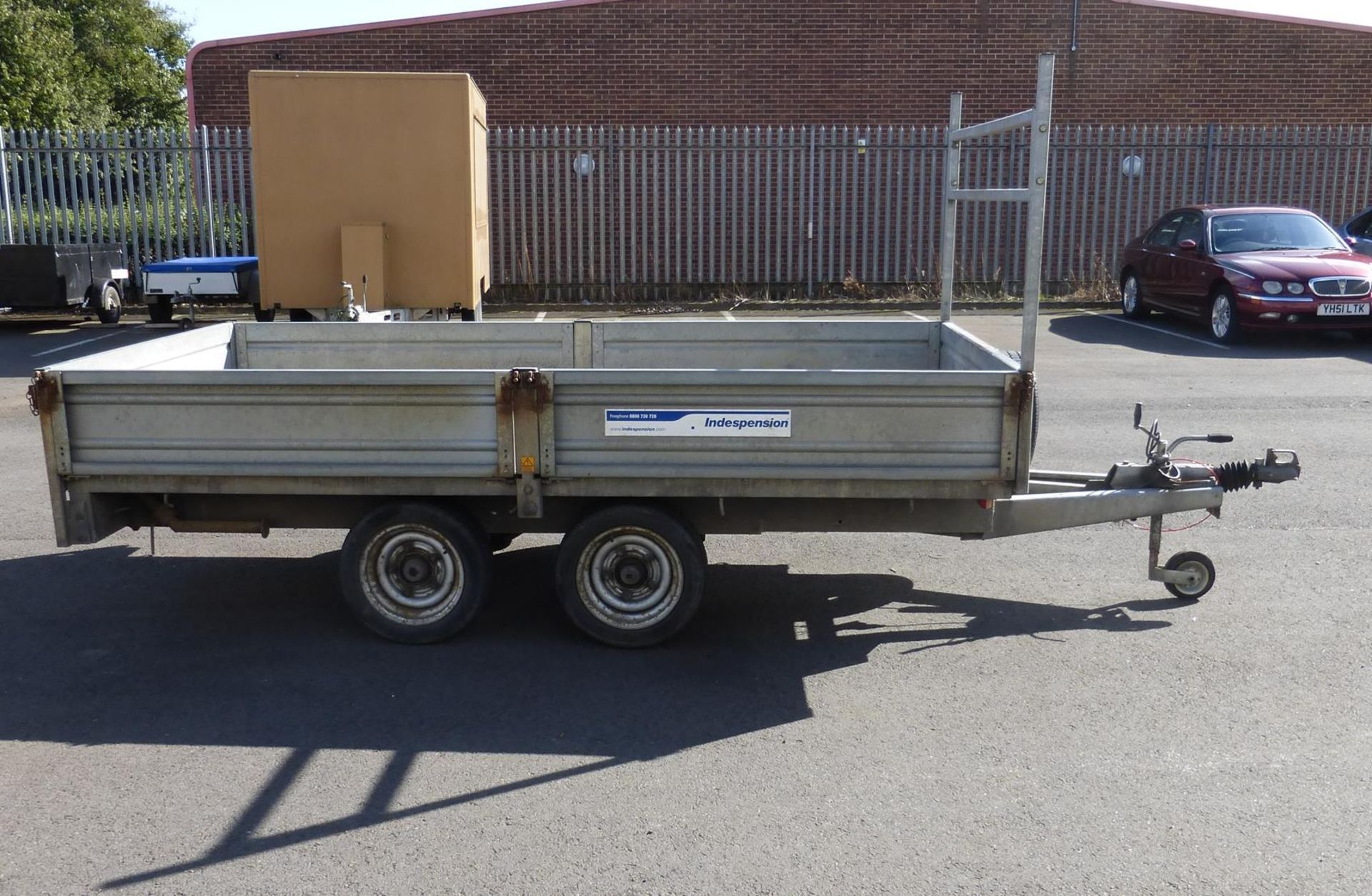 Indespension FB26 Galvanised Twin Axle Drop Side Plant Trailer, S/N: 076974A, GWT 2600Kg, 3m x 1.68m