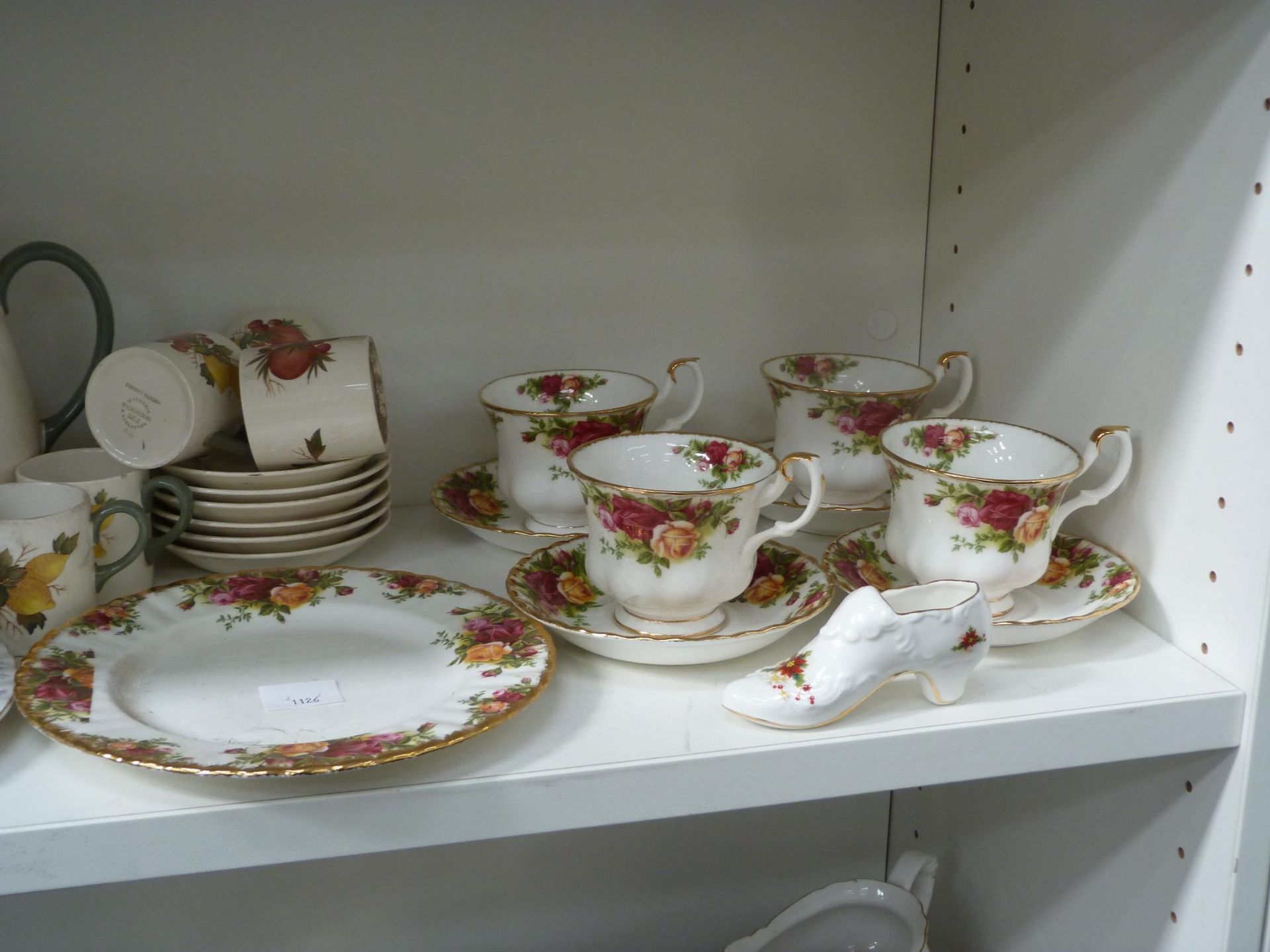 Two shelves to contain an assortment of ceramic tableware to include Poole, Shelley, Royal Albert ' - Image 3 of 5