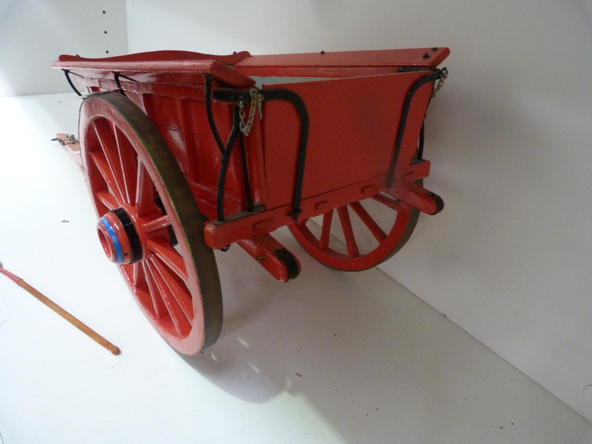 A Scratch Built Cart (H19cm, W23cm, L51cm) with Pitch Fork (est £20-£40) - Image 3 of 4