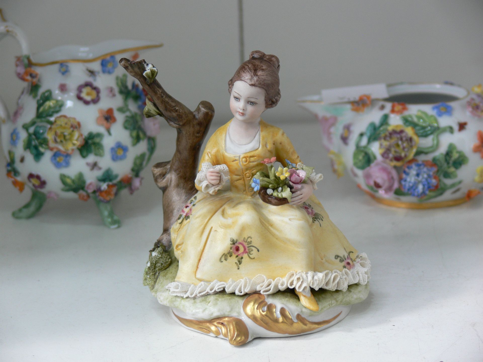 A four piece Meissen Coffee Set along with a Capodimonte figurine (A/F) and two other ceramic - Image 4 of 16