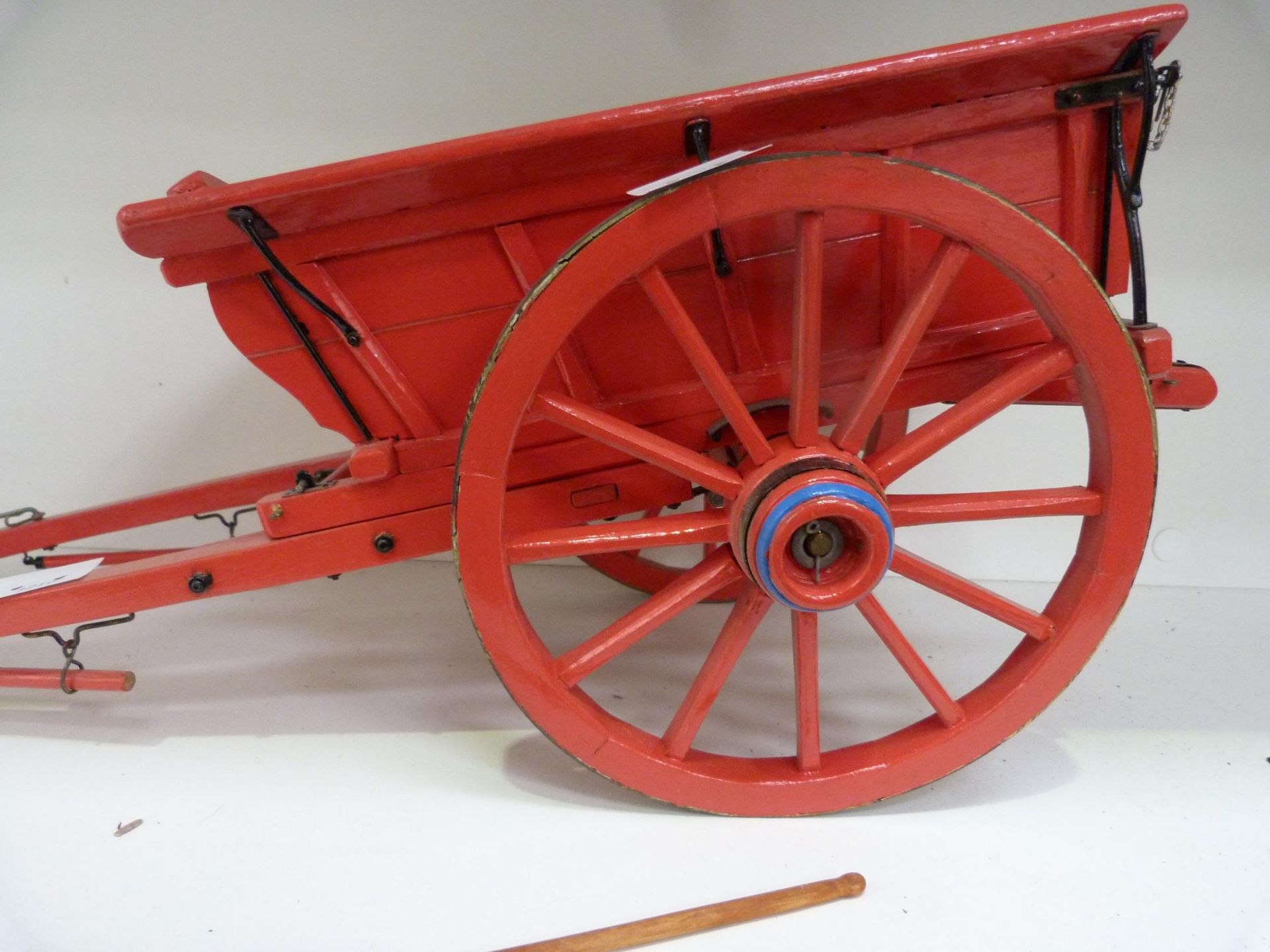 A Scratch Built Cart (H19cm, W23cm, L51cm) with Pitch Fork (est £20-£40) - Image 4 of 4