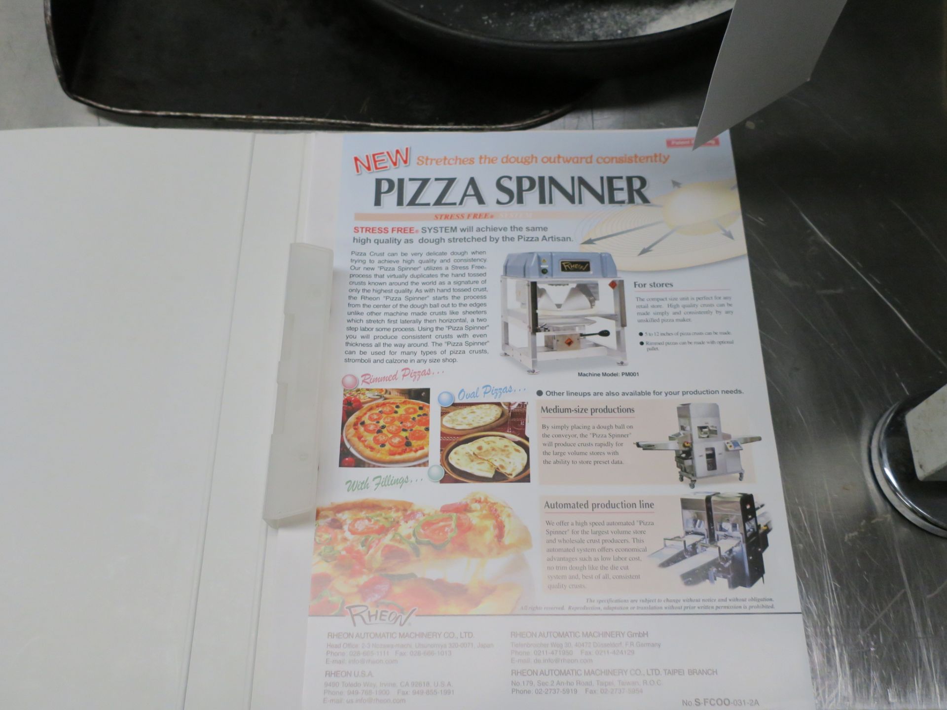 * 2007 Rheon PM001 Pizza Spinner and Stainless Steel Stand. Please note this lot is located at - Image 4 of 4