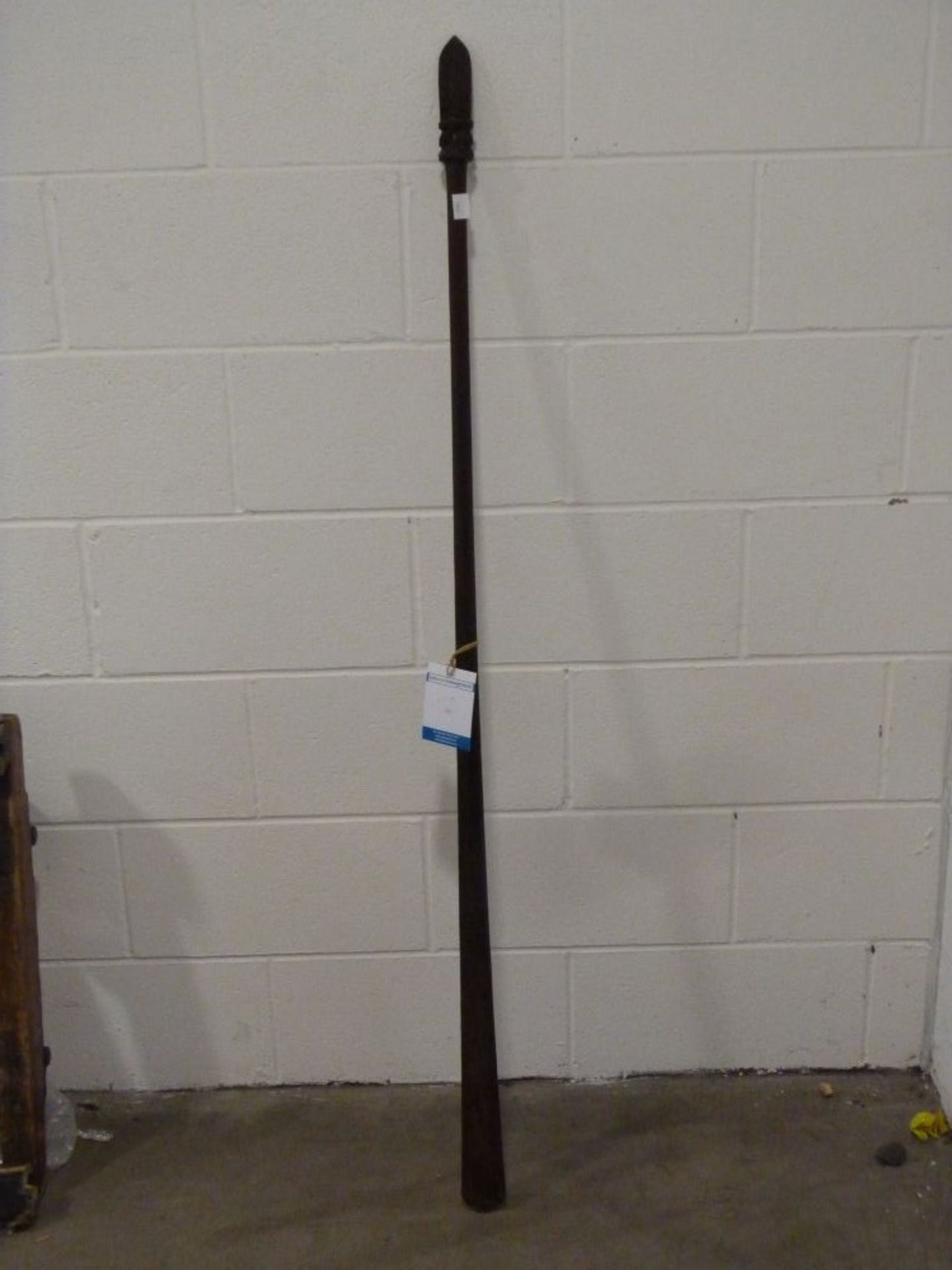 A Hardwood Maori Taiaha Fighting Staff. Length 1.55m, width 60mm at the widest point. (est. £