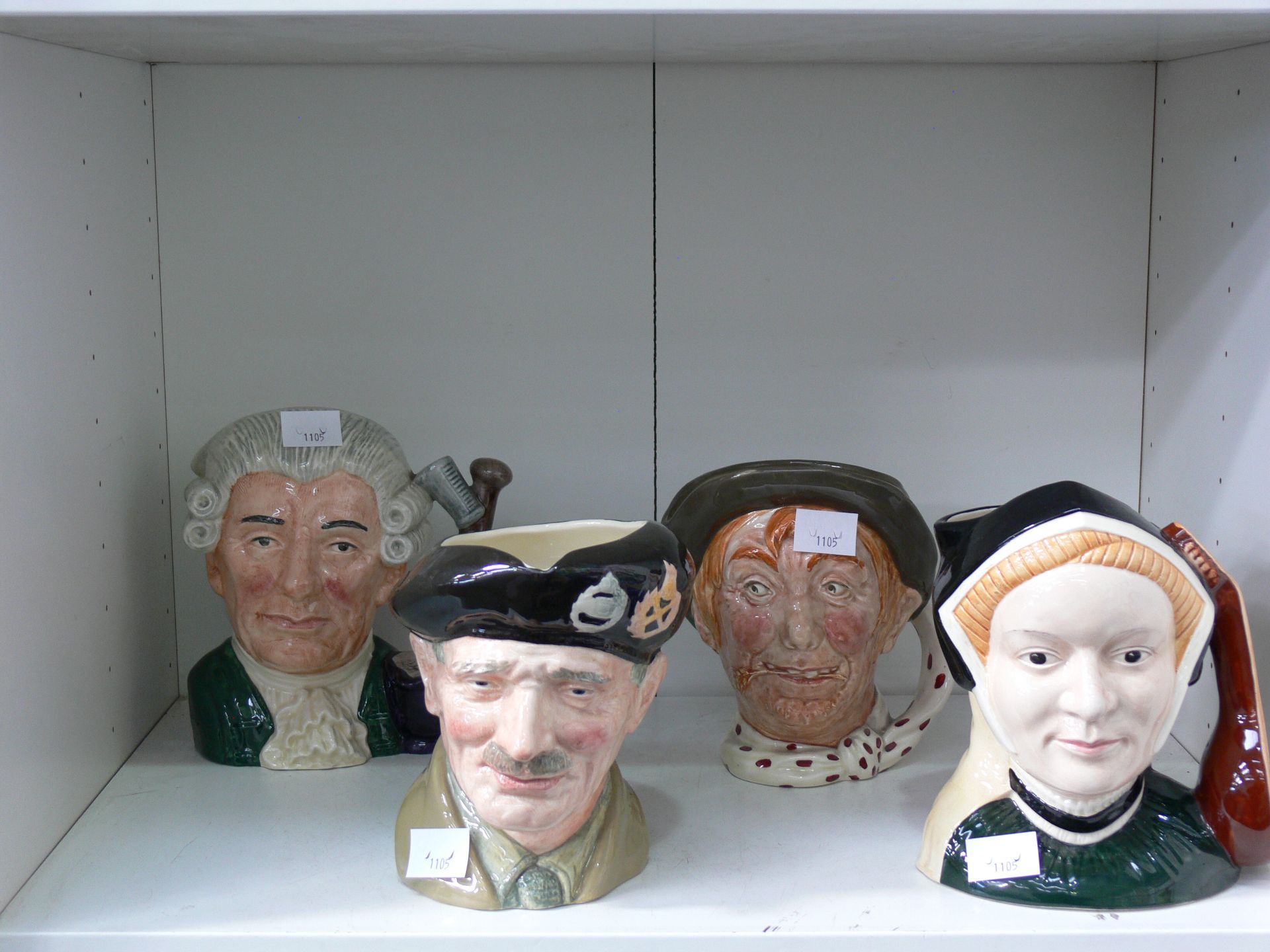 Four Royal Doulton Toby Characters to include Jane Seymour - D6646, Monty - D6202, Jarge - 857577