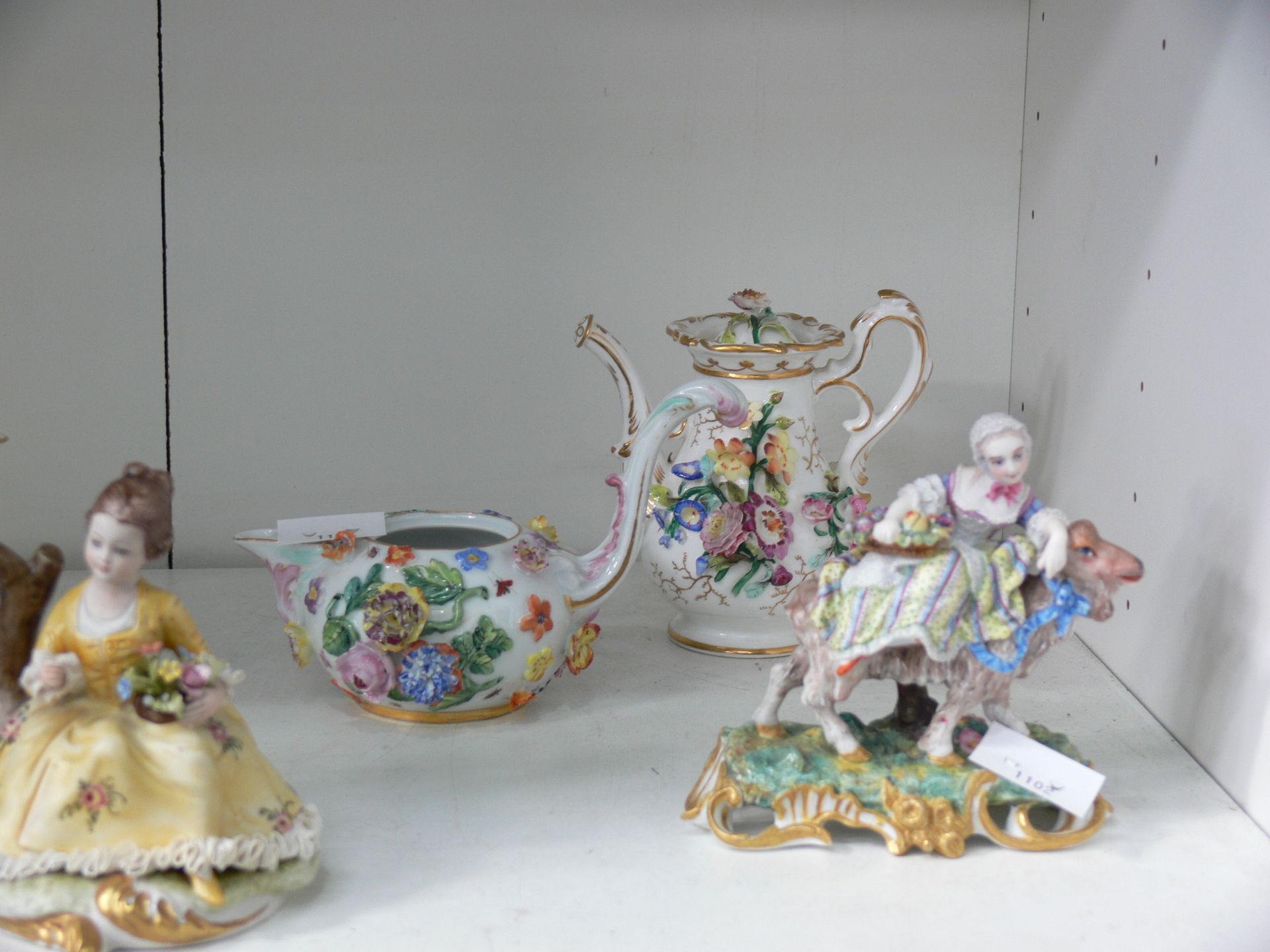 A four piece Meissen Coffee Set along with a Capodimonte figurine (A/F) and two other ceramic - Image 2 of 16