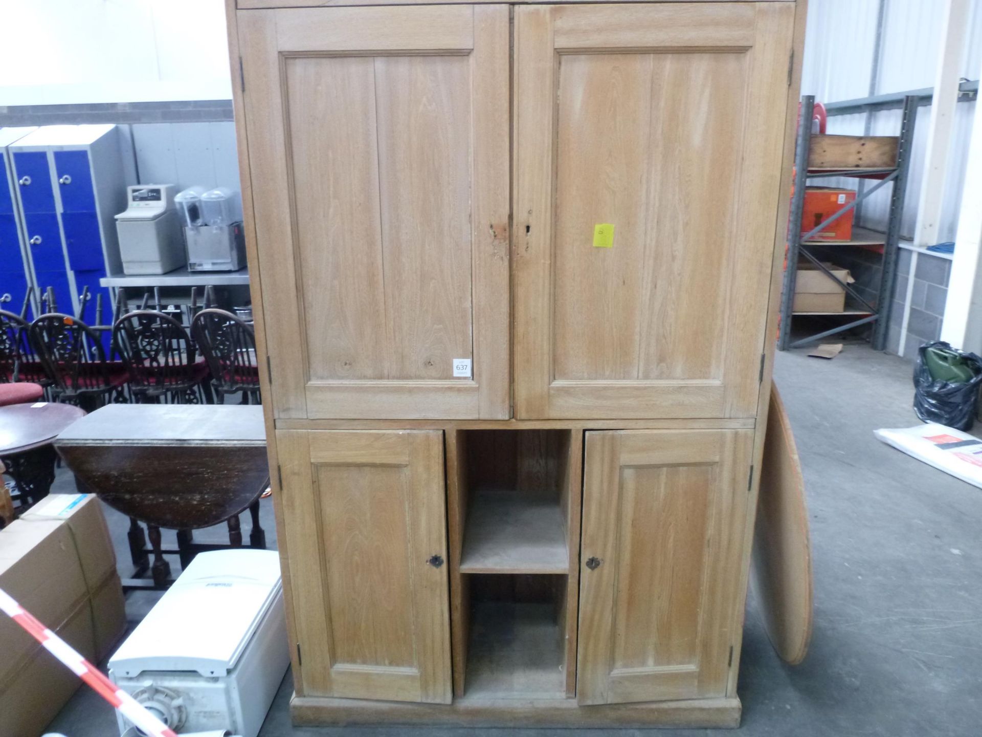 A large Pine(?) Cupboard A/F (No Keys). Please note there is a £15 plus Vat lift out fee on this