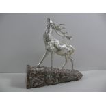 This is a Timed Online Auction on Bidspotter.co.uk, Click here to bid. A Silver Stag, Fitted to a
