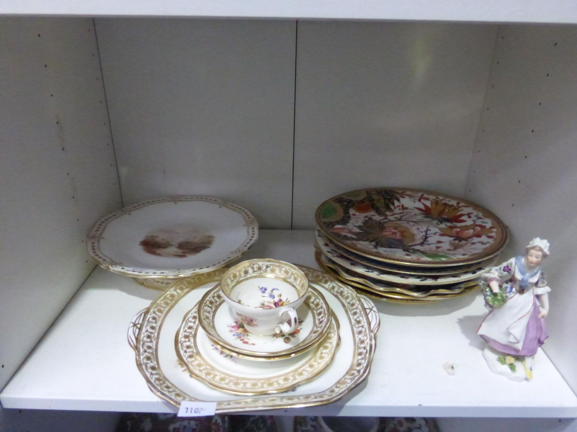 A selection of decorative Plates (some a/f) (may include a Royal Crown Derby Plate) five pieces of