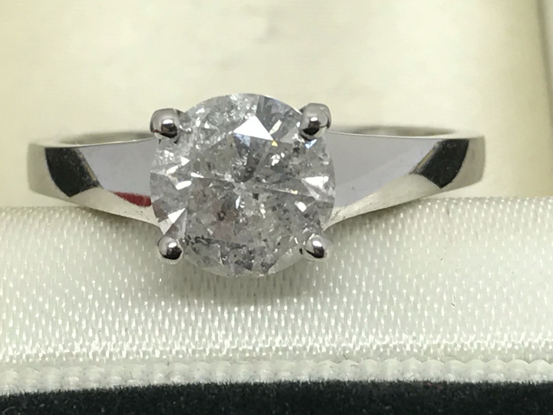 1.32ct ROUND CUT DIAMOND SOLITAIRE RING SET IN WHITE METAL TESTED AS 14ct GOLD **NO RESERVE**