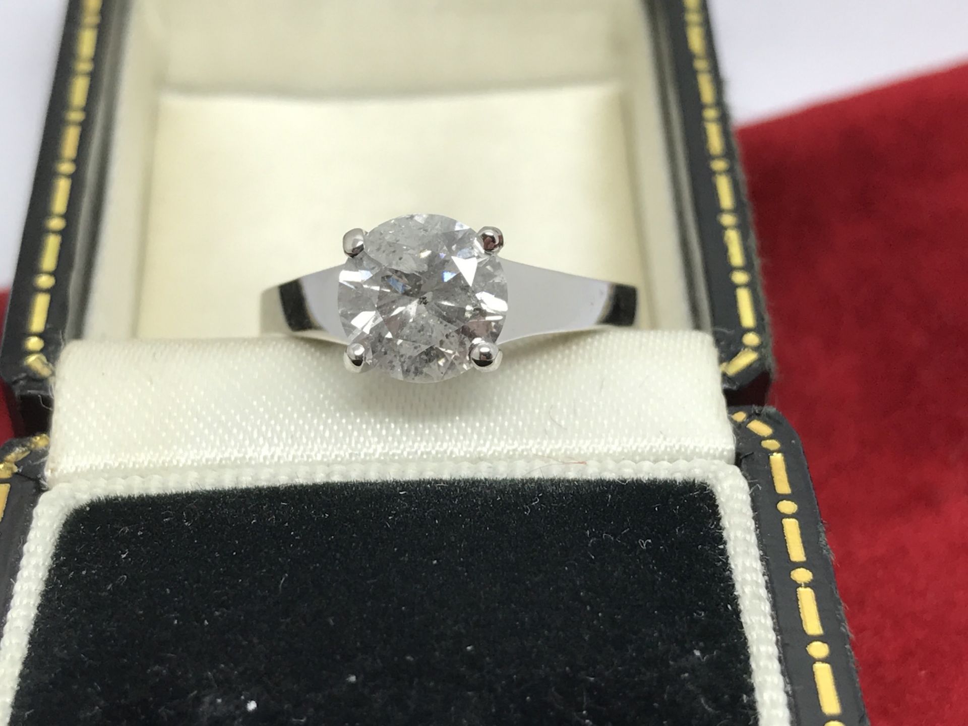 1.60ct ROUND CUT DIAMOND SOLITAIRE RING SET IN WHITE METAL TESTED AS 18ct GOLD **NO RESERVE**