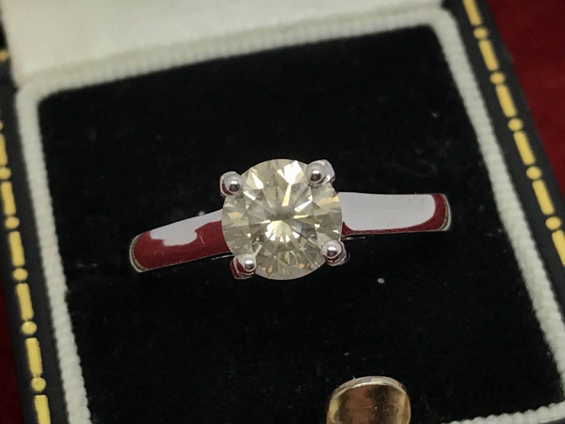 1.15ct ROUND CUT DIAMOND SOLITAIRE RING SET IN WHITE METAL TESTED AS 14ct GOLD **NO RESERVE**