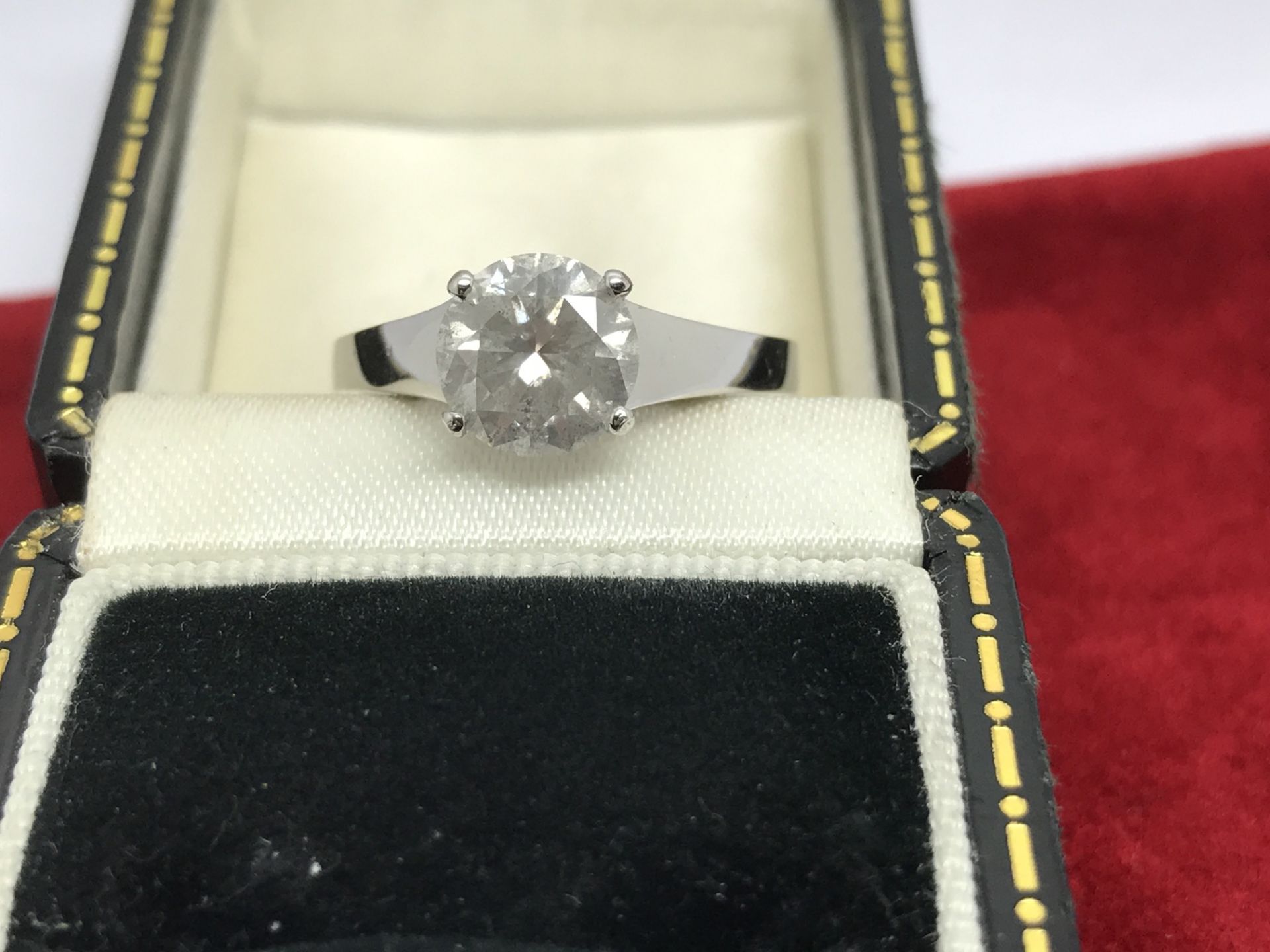 1.61ct ROUND CUT DIAMOND SOLITAIRE RING SET IN WHITE METAL TESTED AS 18ct GOLD **NO RESERVE**