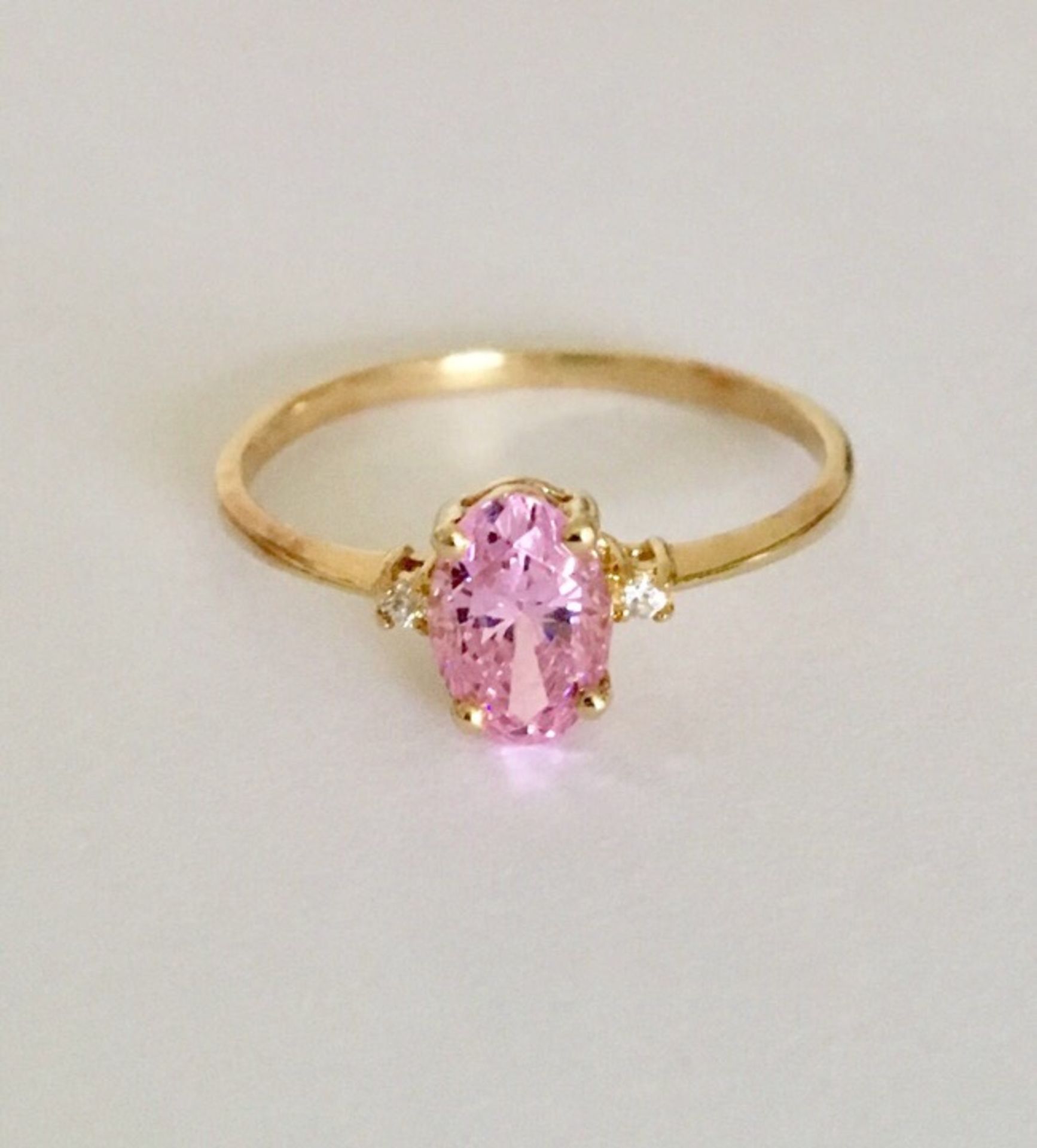 14kt PINK STONE RING