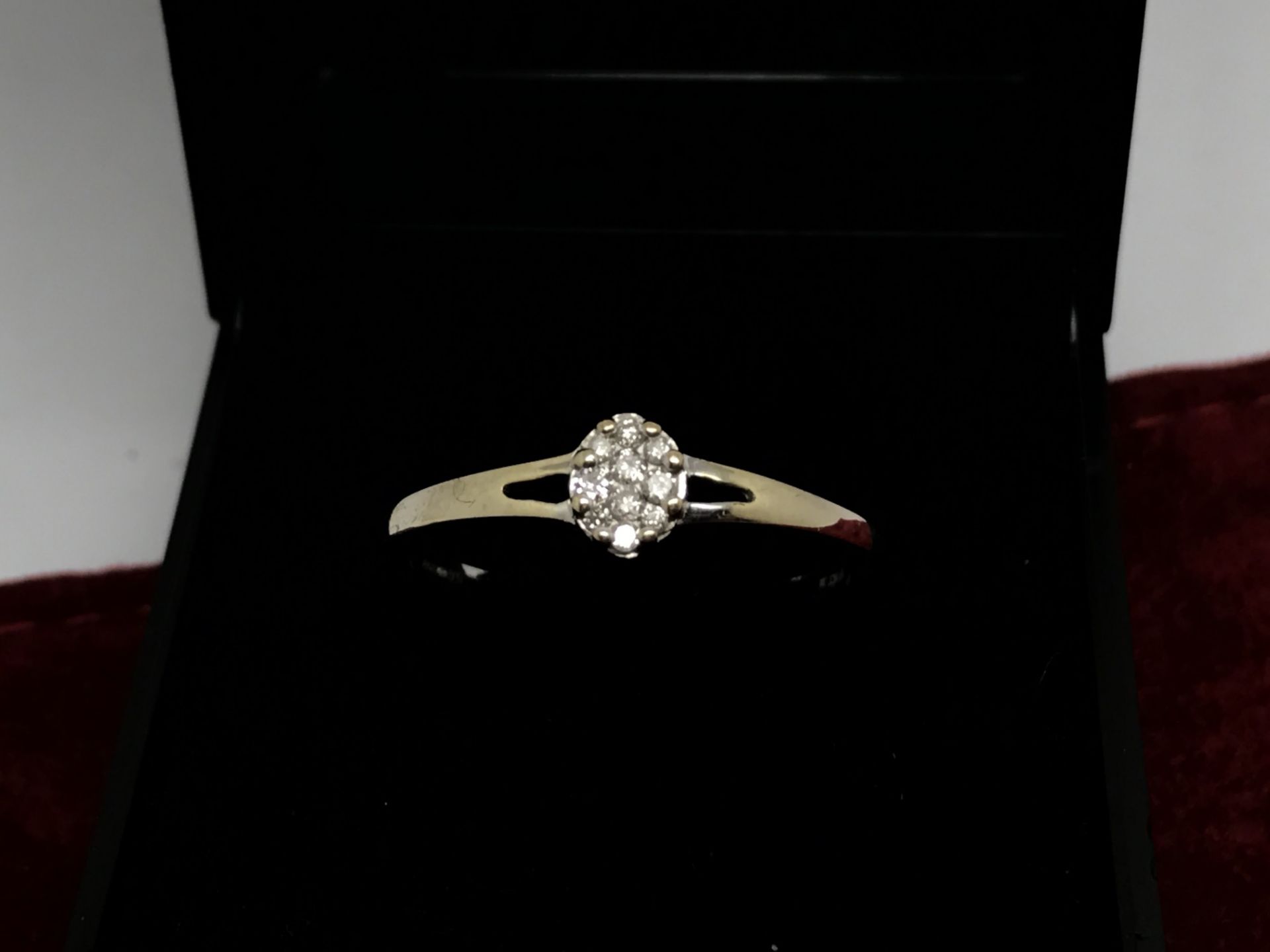 9ct GOLD DIAMOND RING - MARKED 9KT - TESTED FOR 9CT GOLD