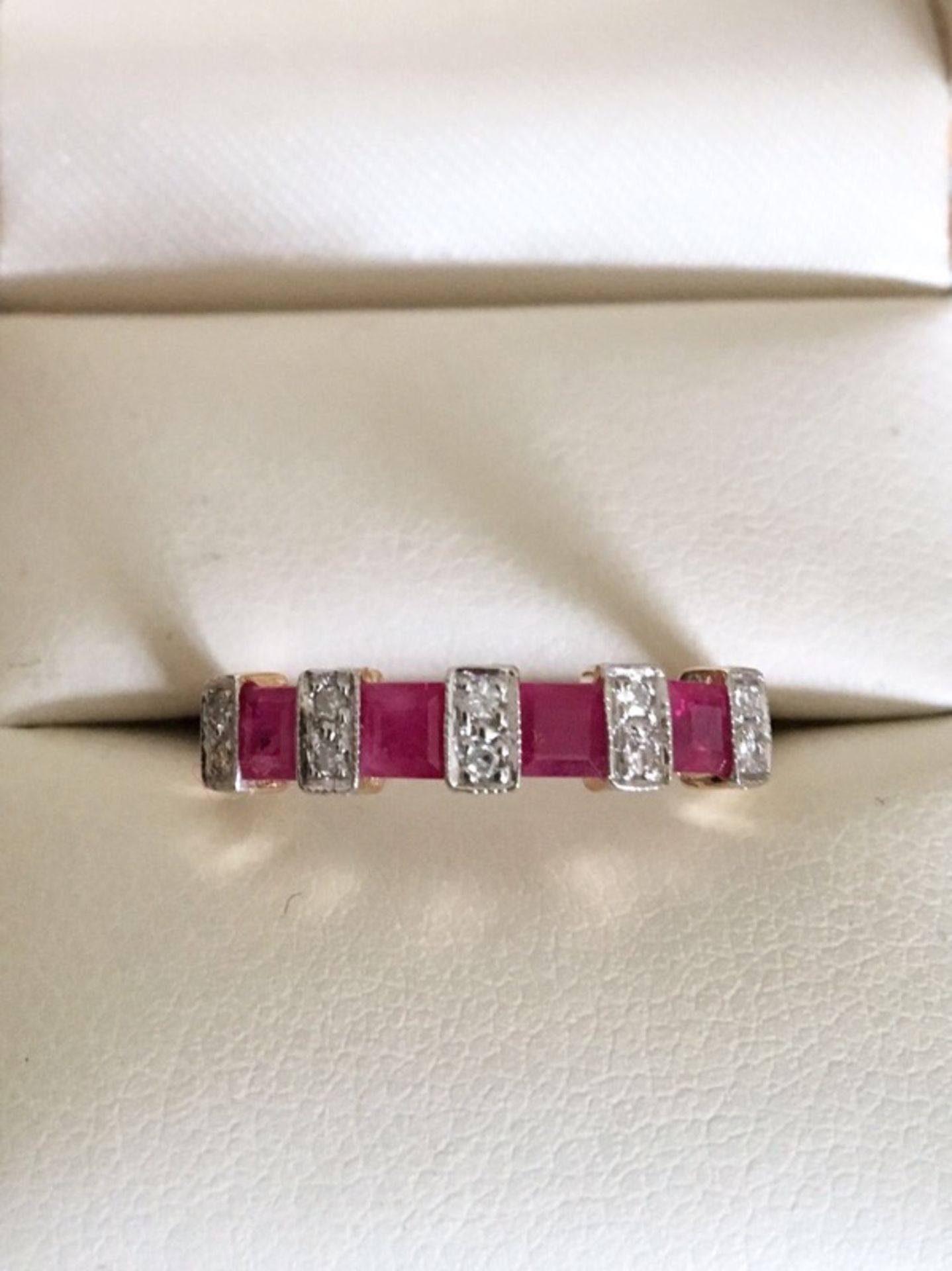 LOVELY RUBY & DIAMOND RING SET IN 9ct GOLD - Image 2 of 2