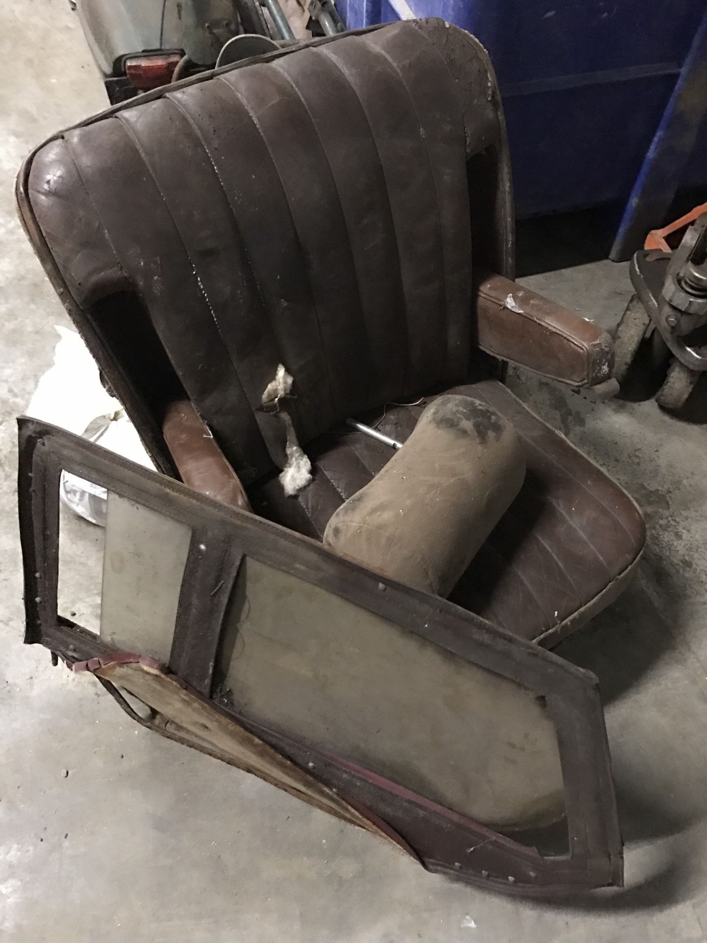 OLD SEAT WITH OLD WINDOW & HEADREST