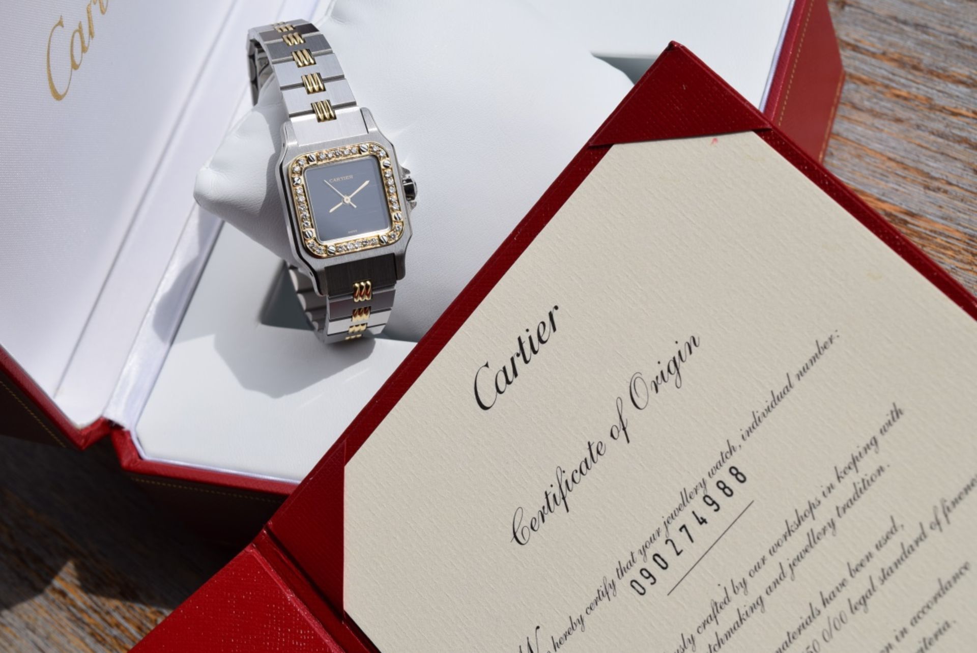 *Beautiful* Ladies Cartier Santos (Rare Edition) - Steel & Gold set with Diamonds - Image 5 of 12