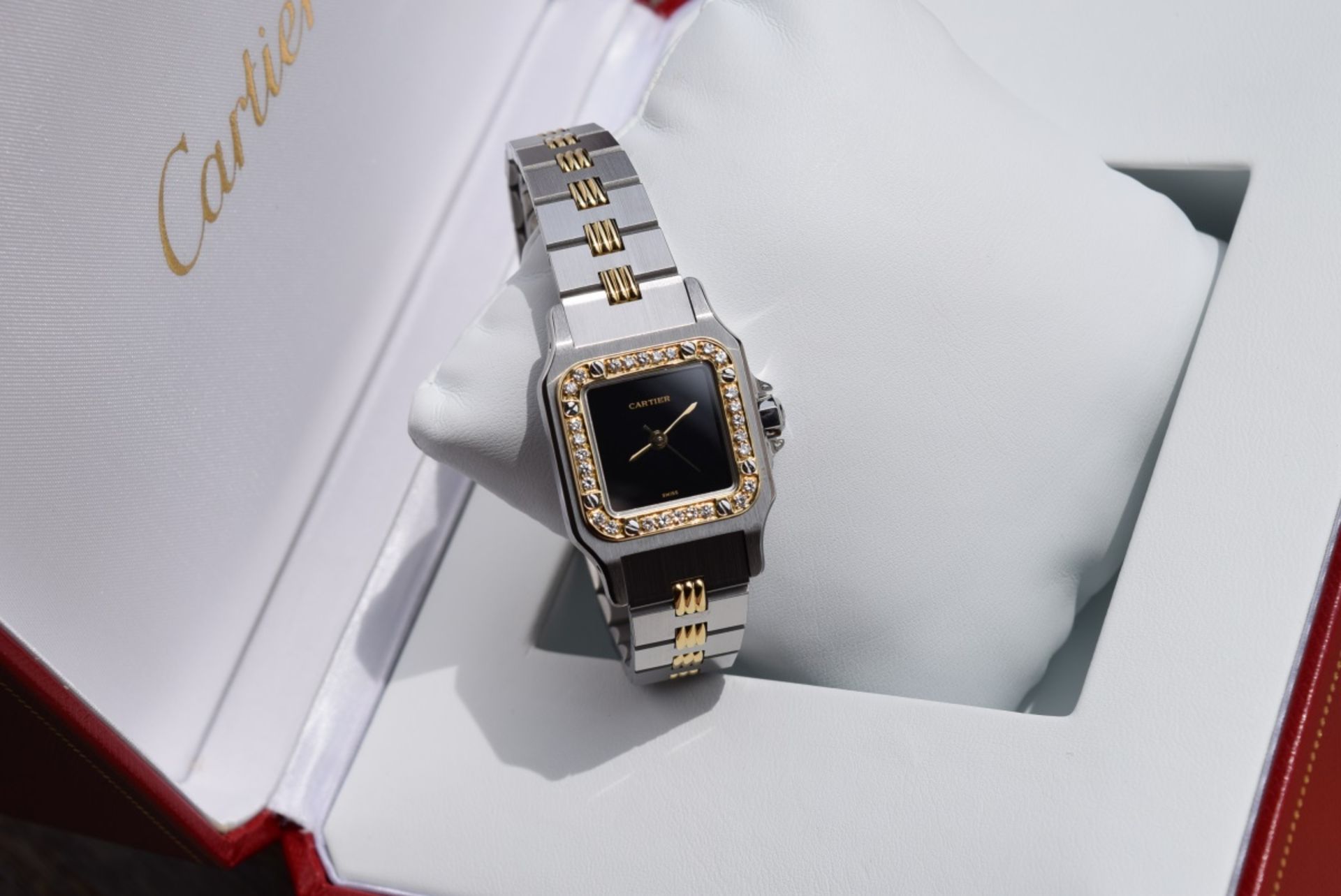 *Beautiful* Ladies Cartier Santos (Rare Edition) - Steel & Gold set with Diamonds - Image 7 of 12