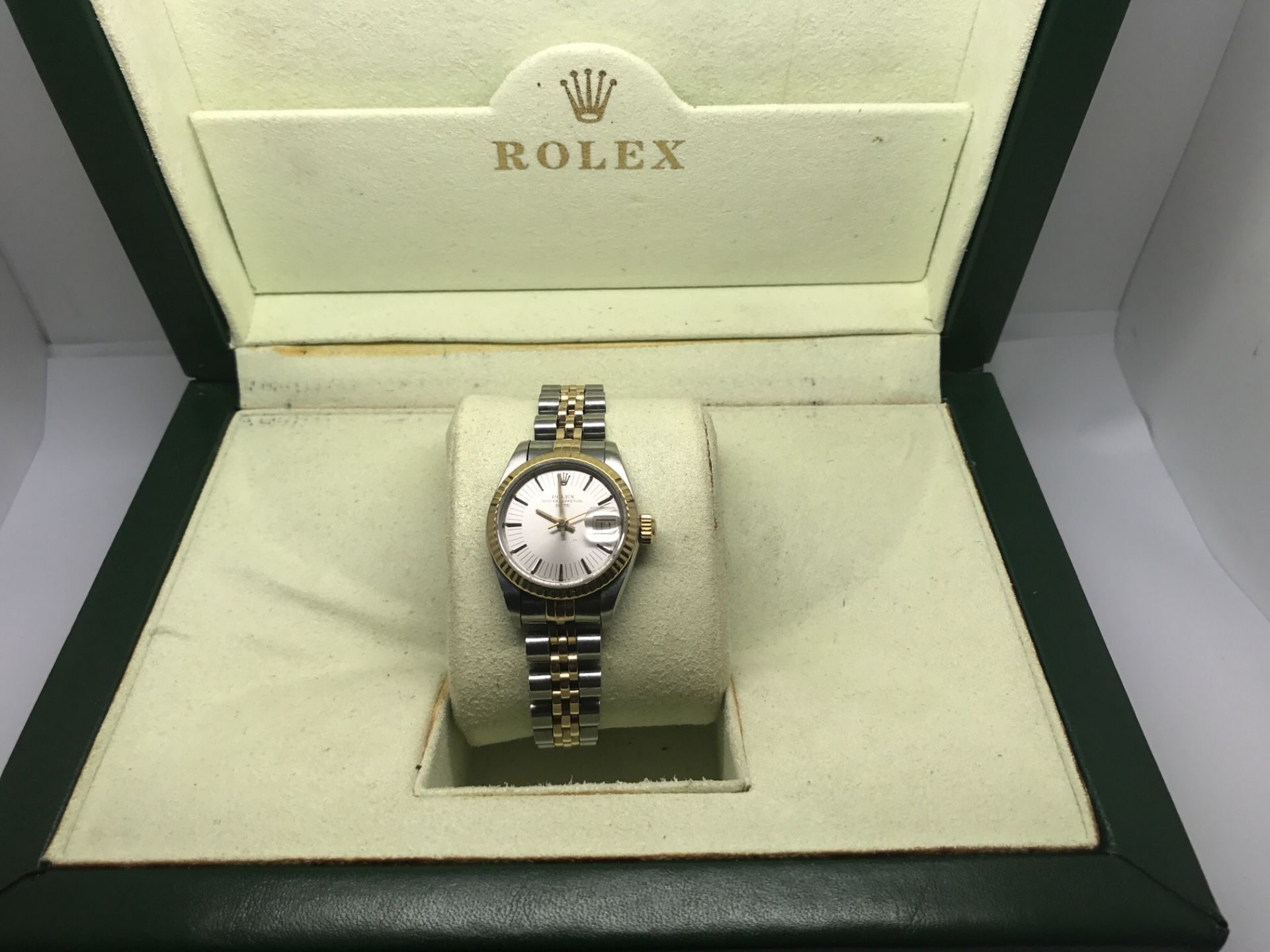 LADIES STEEL & GOLD ROLEX WATCH - Image 3 of 4