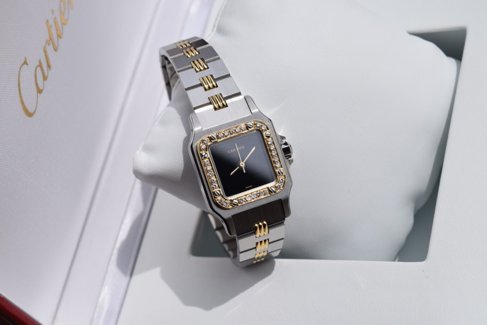 *Beautiful* Ladies Cartier Santos (Rare Edition) - Steel & Gold set with Diamonds - Image 2 of 12