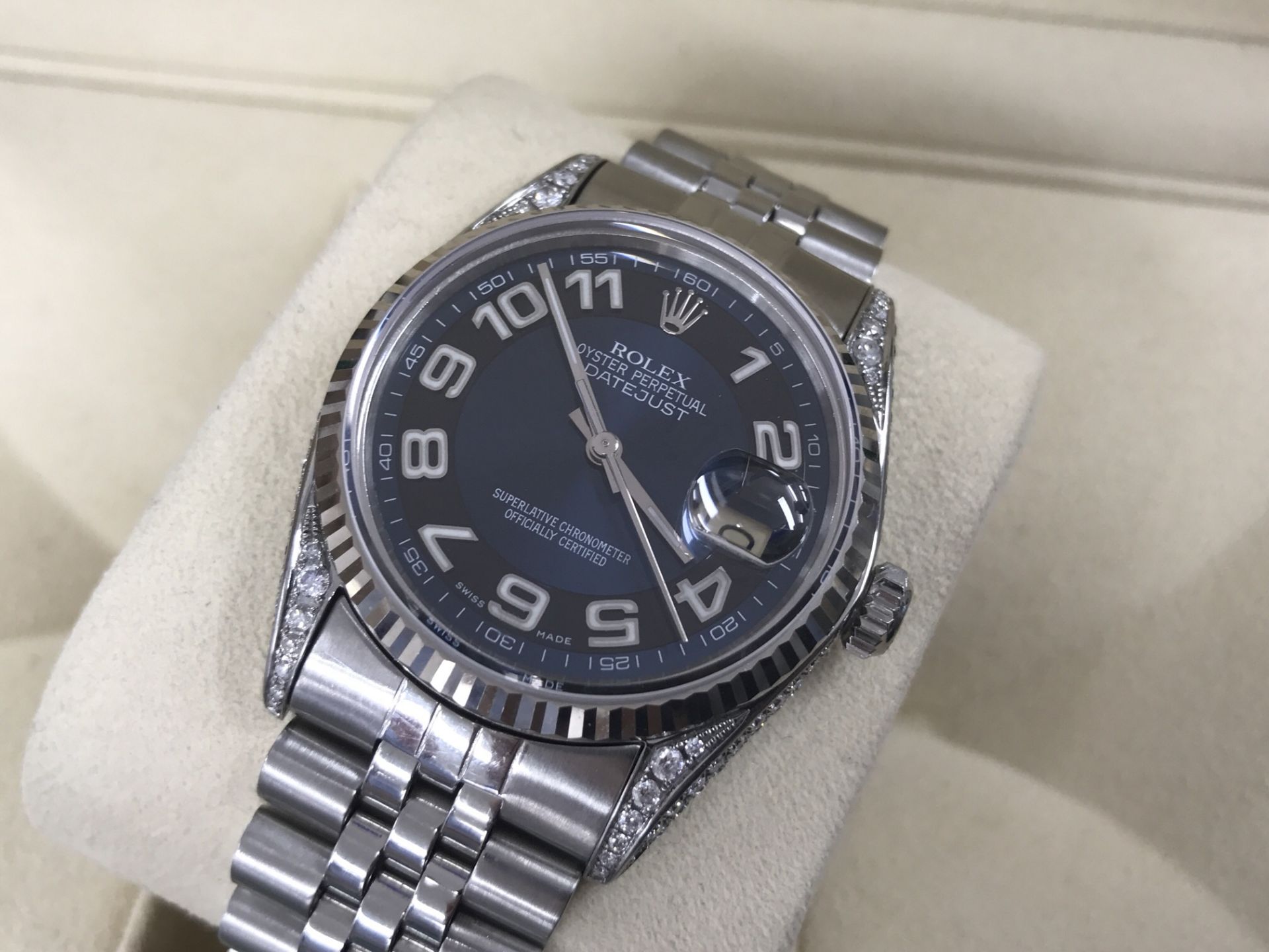ROLEX DATEJUST SET WITH AFTERMARKET DIAMONDS 36mm - Image 7 of 17