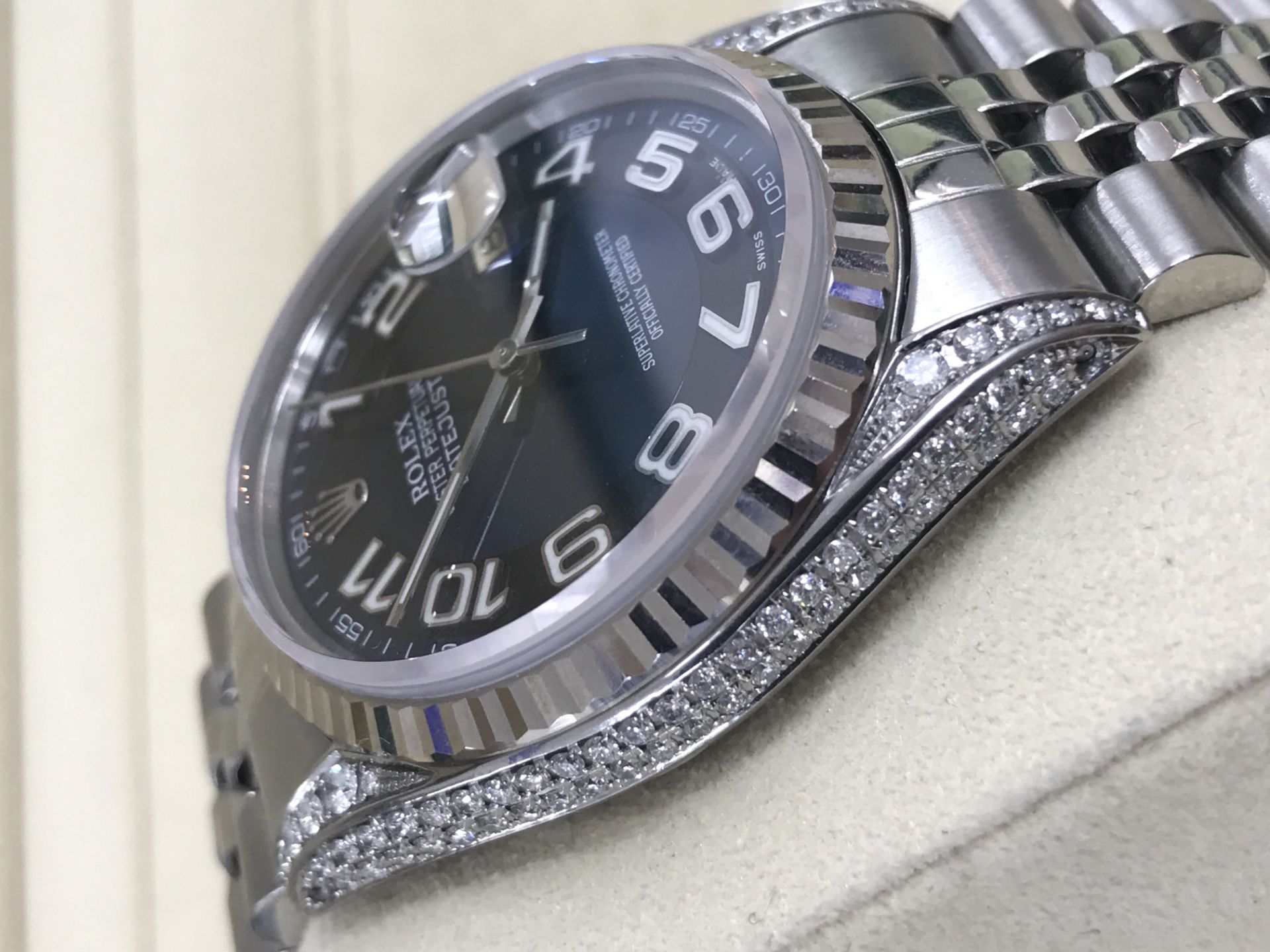 ROLEX DATEJUST SET WITH AFTERMARKET DIAMONDS 36mm - Image 5 of 17