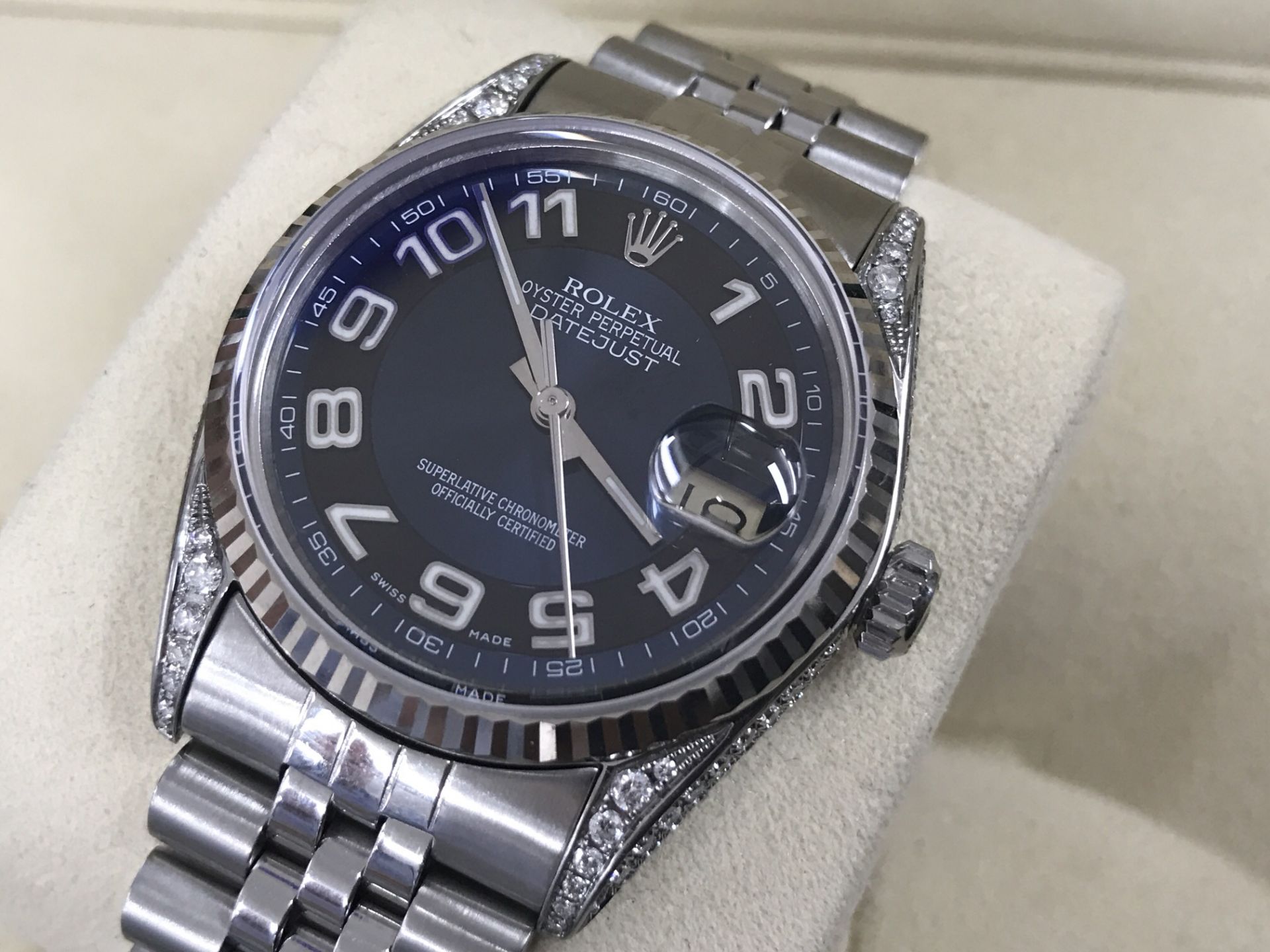 ROLEX DATEJUST SET WITH AFTERMARKET DIAMONDS 36mm - Image 8 of 17