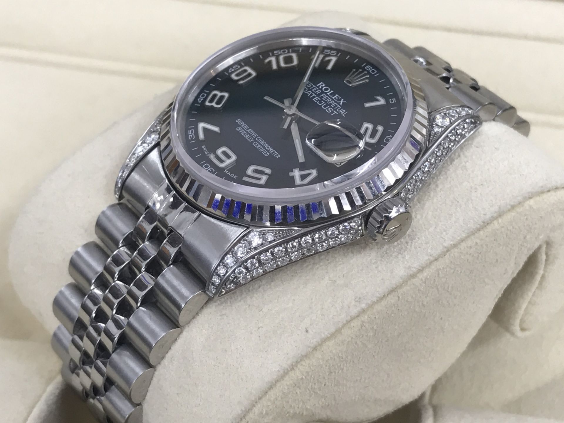 ROLEX DATEJUST SET WITH AFTERMARKET DIAMONDS 36mm - Image 17 of 17