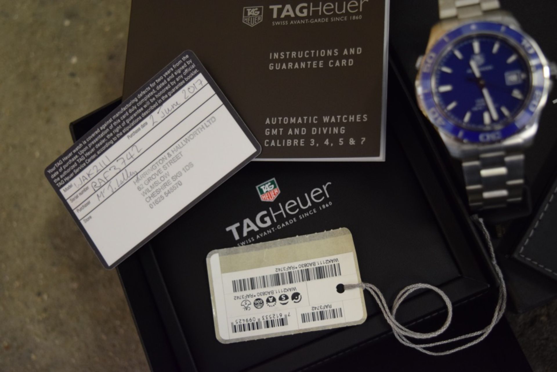 *JUNE 2017* TAG Heuer Blue Aquaracer WAK2111 (Full set and hard to find model) - Image 3 of 5