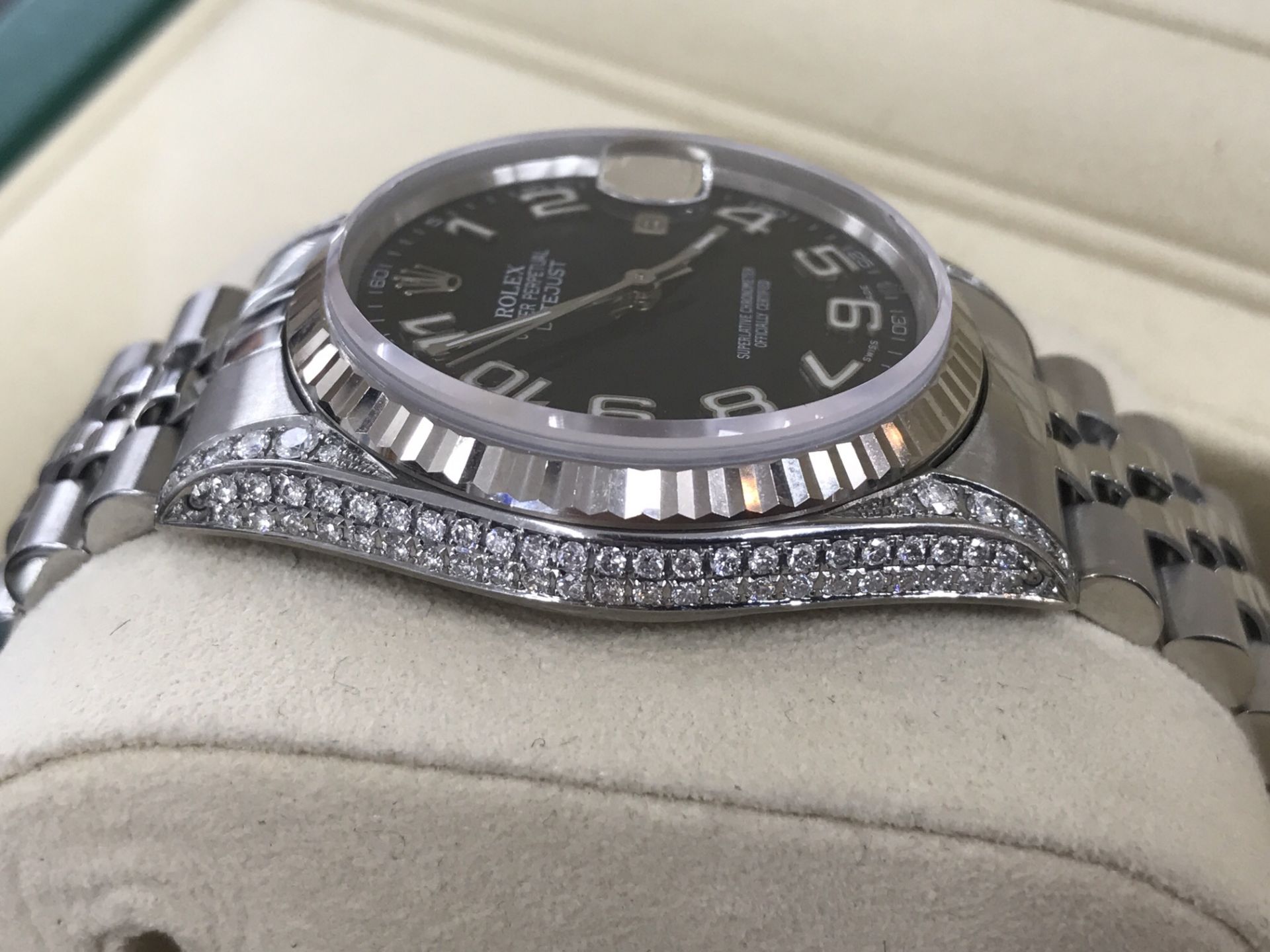 ROLEX DATEJUST SET WITH AFTERMARKET DIAMONDS 36mm - Image 11 of 17
