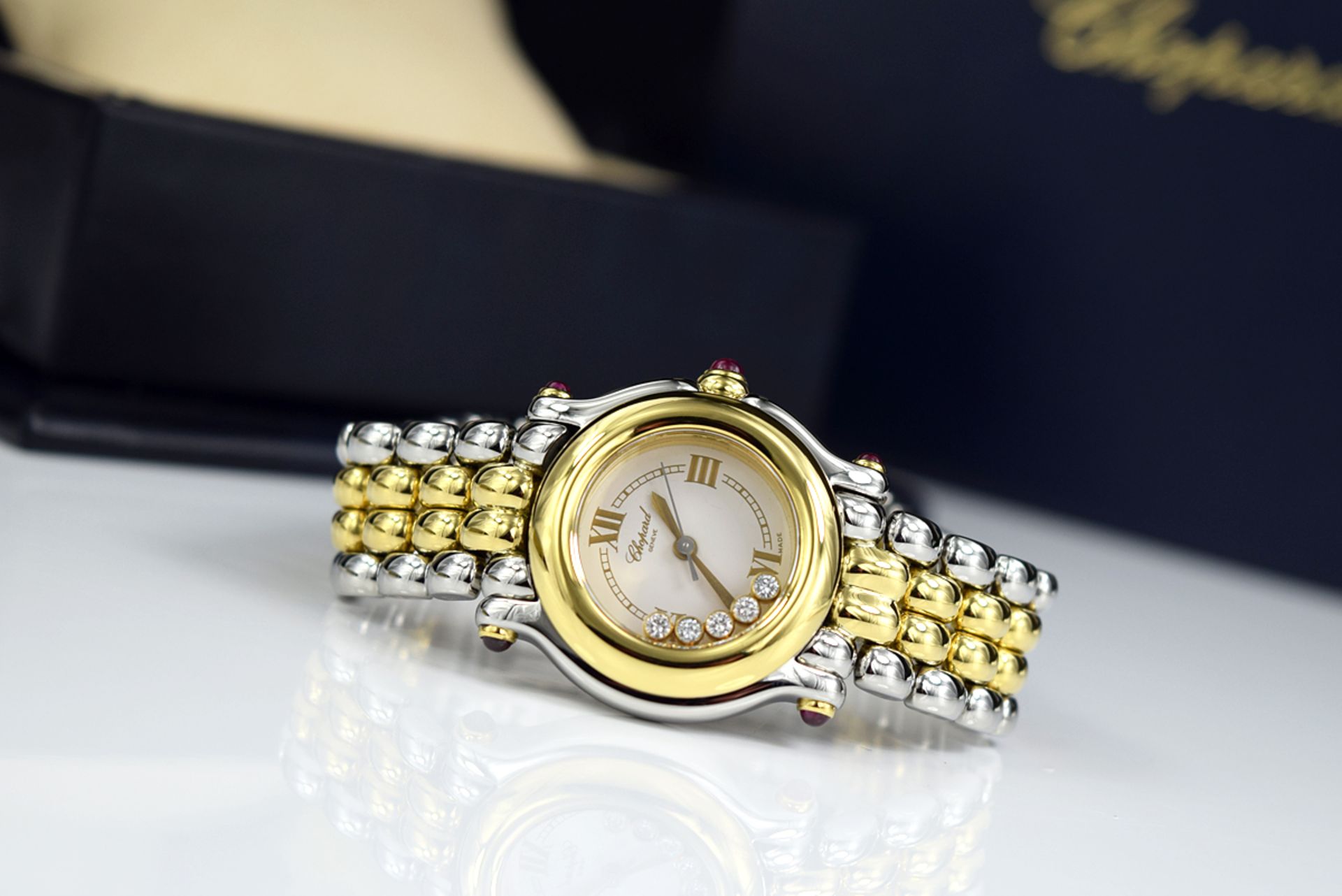 CHOPARD - HAPPY SPORT in 18K GOLD & STEEL with 'FLOATING' DIAMONDS! - Image 3 of 10
