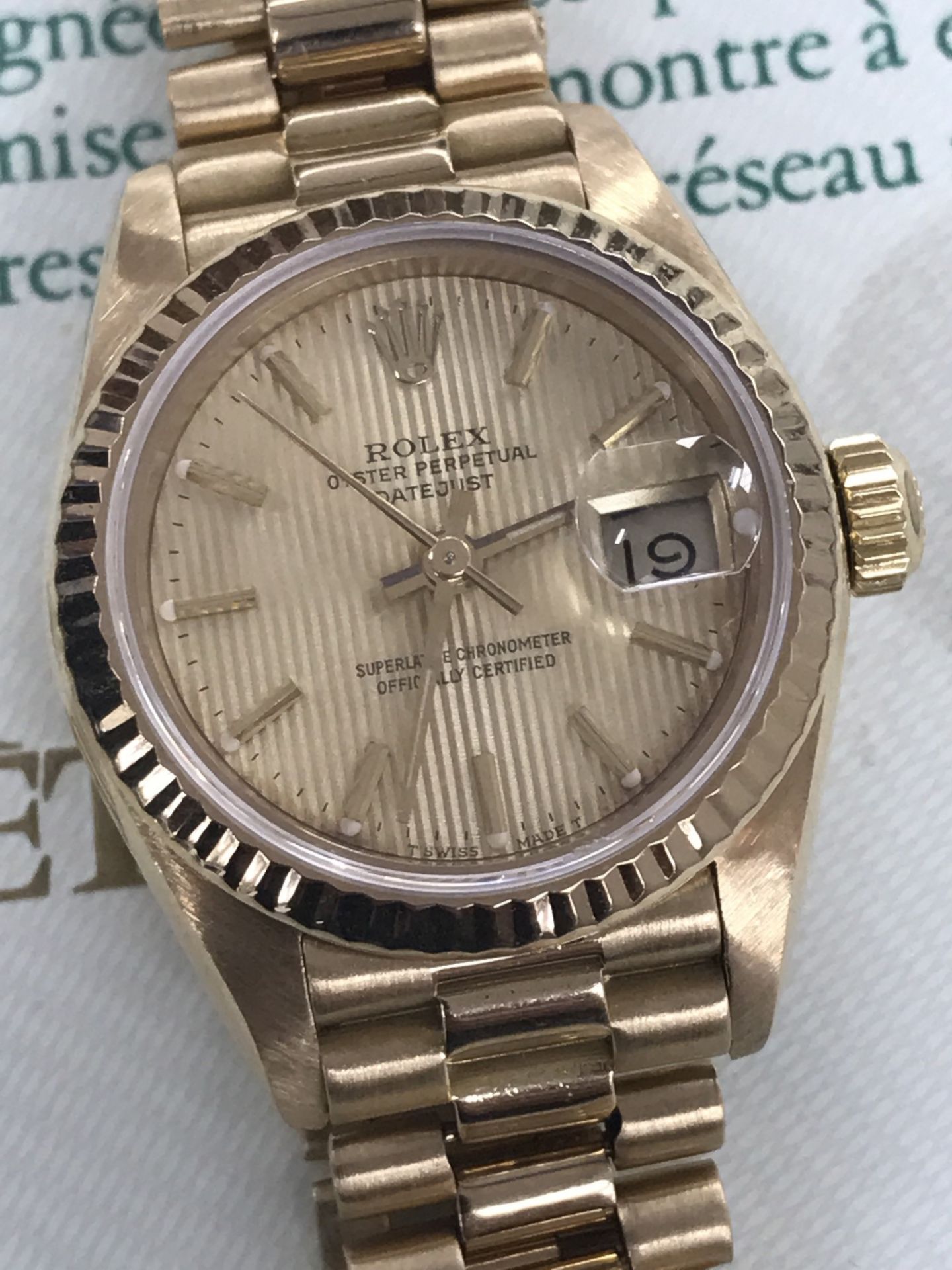 18ct GOLD LADIES ROLEX WITH PAPERWORK & SERVICE RECEIPT - Image 4 of 7