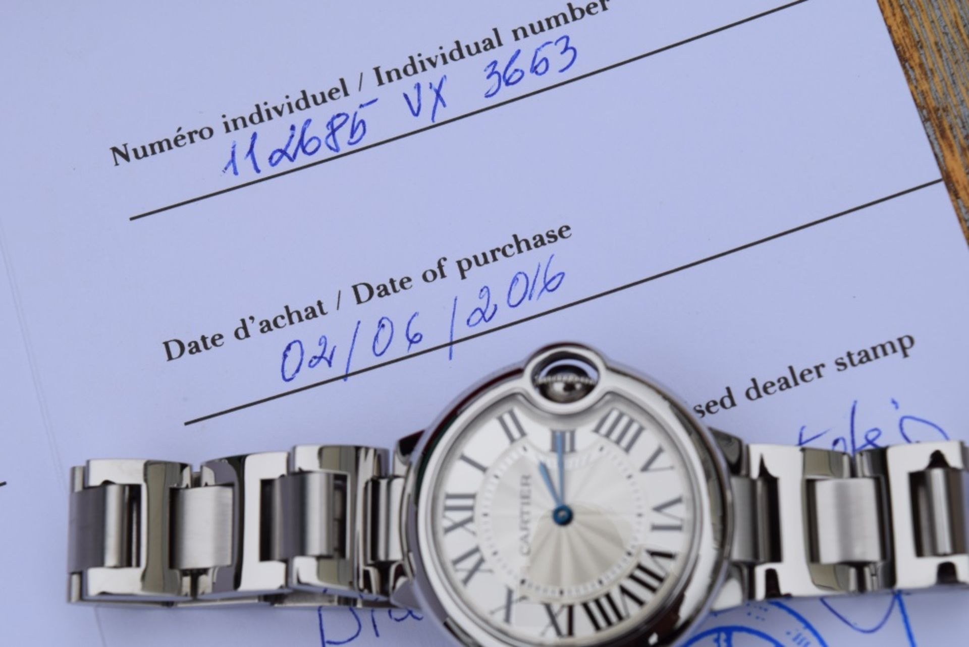 2016 Cartier 'Ballon Bleu De Cartier' 33mm Watch (Complete set) - Image 2 of 6