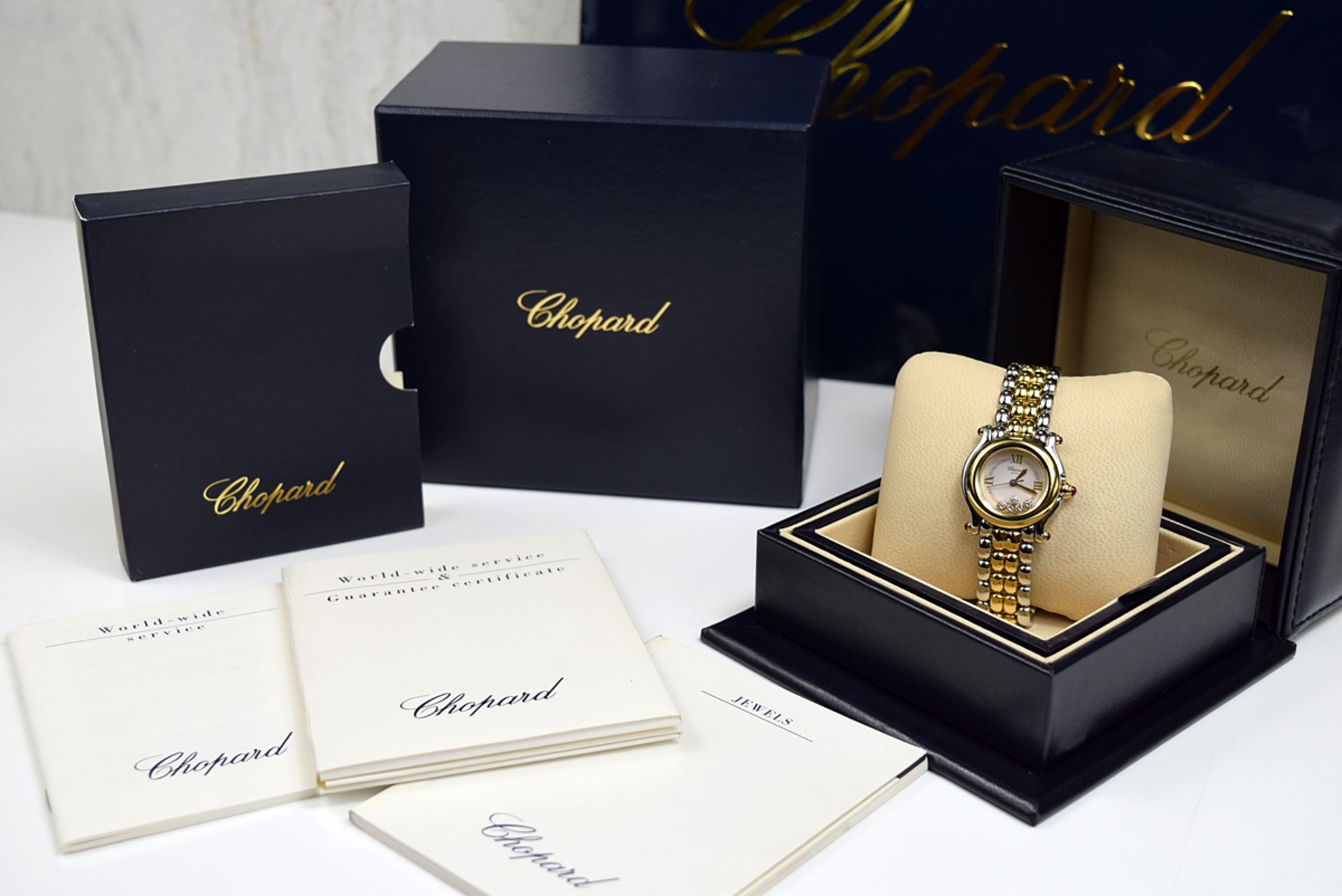 CHOPARD - HAPPY SPORT in 18K GOLD & STEEL with 'FLOATING' DIAMONDS! - Image 4 of 10