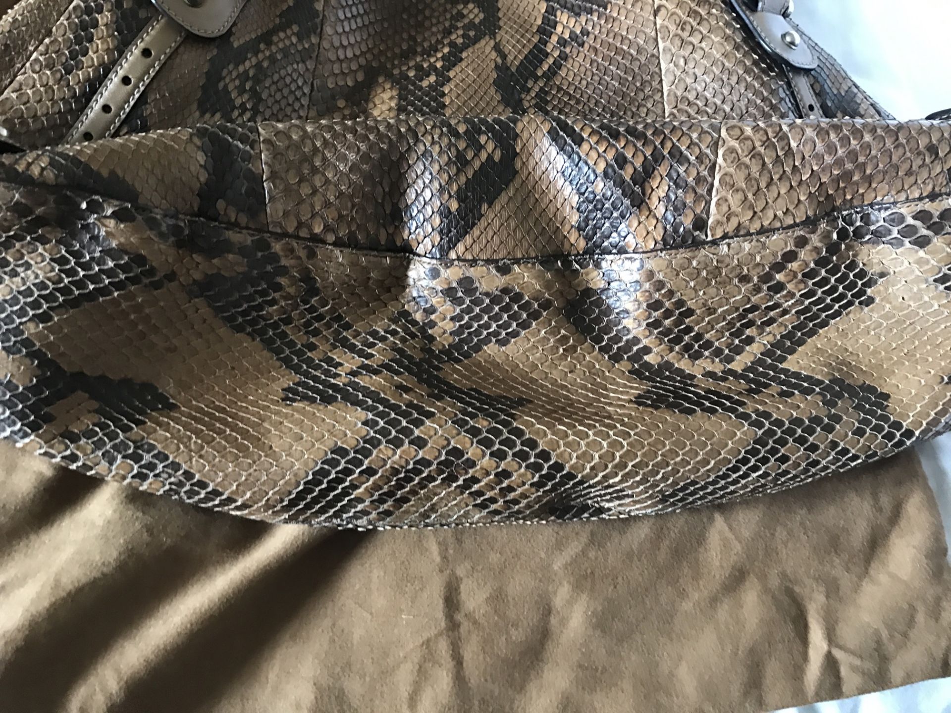 RARE GUCCI SNAKESKIN HANDBAG WITH DUSTBAG IN GREAT CONDITION - Image 14 of 15