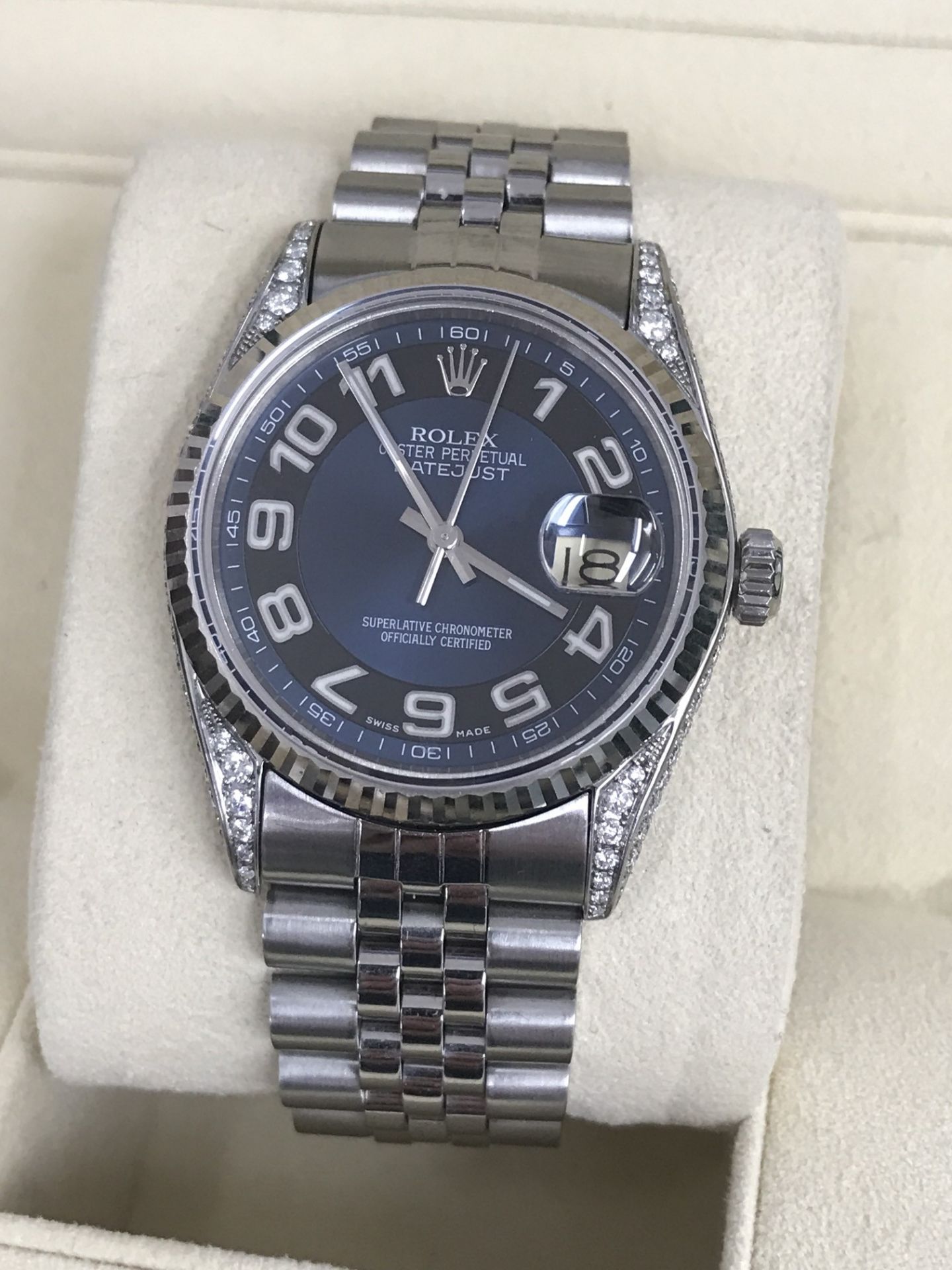 ROLEX DATEJUST SET WITH AFTERMARKET DIAMONDS 36mm - Image 15 of 17