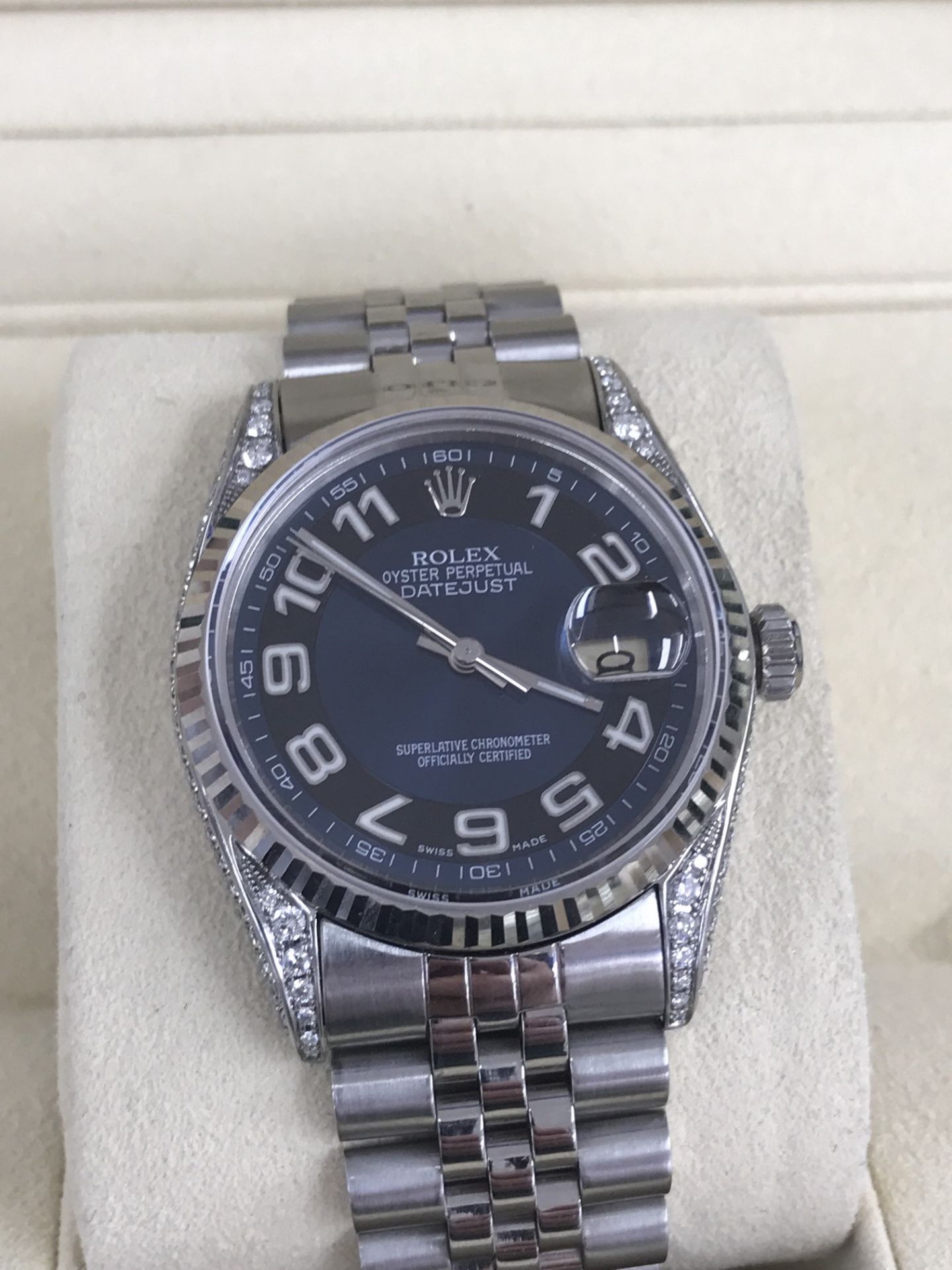 ROLEX DATEJUST SET WITH AFTERMARKET DIAMONDS 36mm - Image 3 of 17