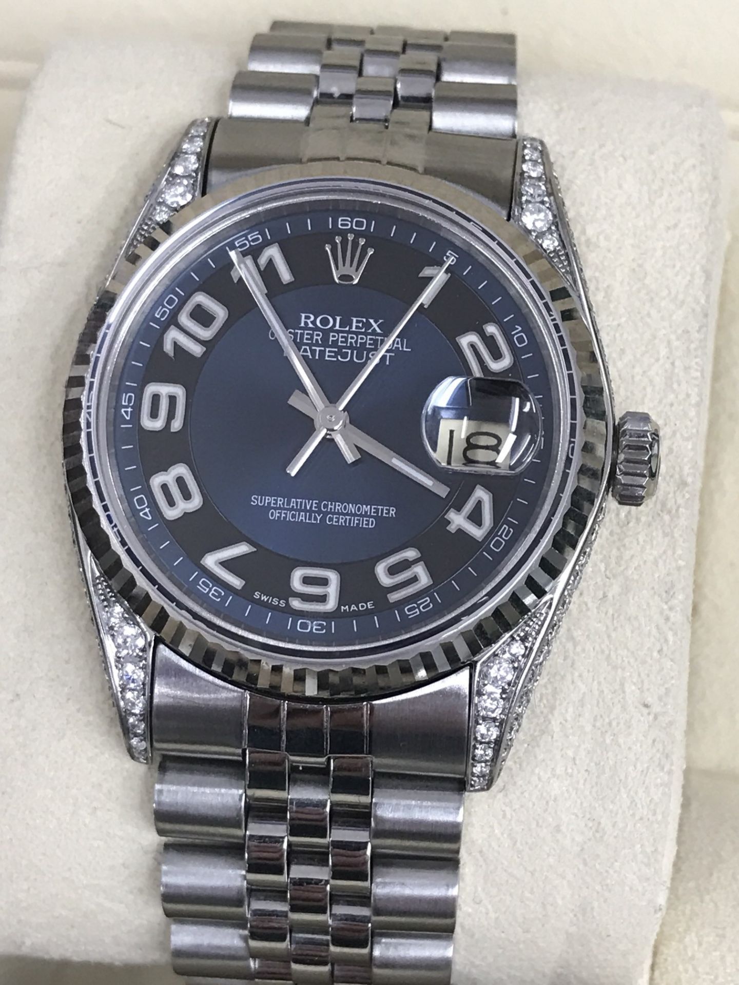 ROLEX DATEJUST SET WITH AFTERMARKET DIAMONDS 36mm - Image 16 of 17