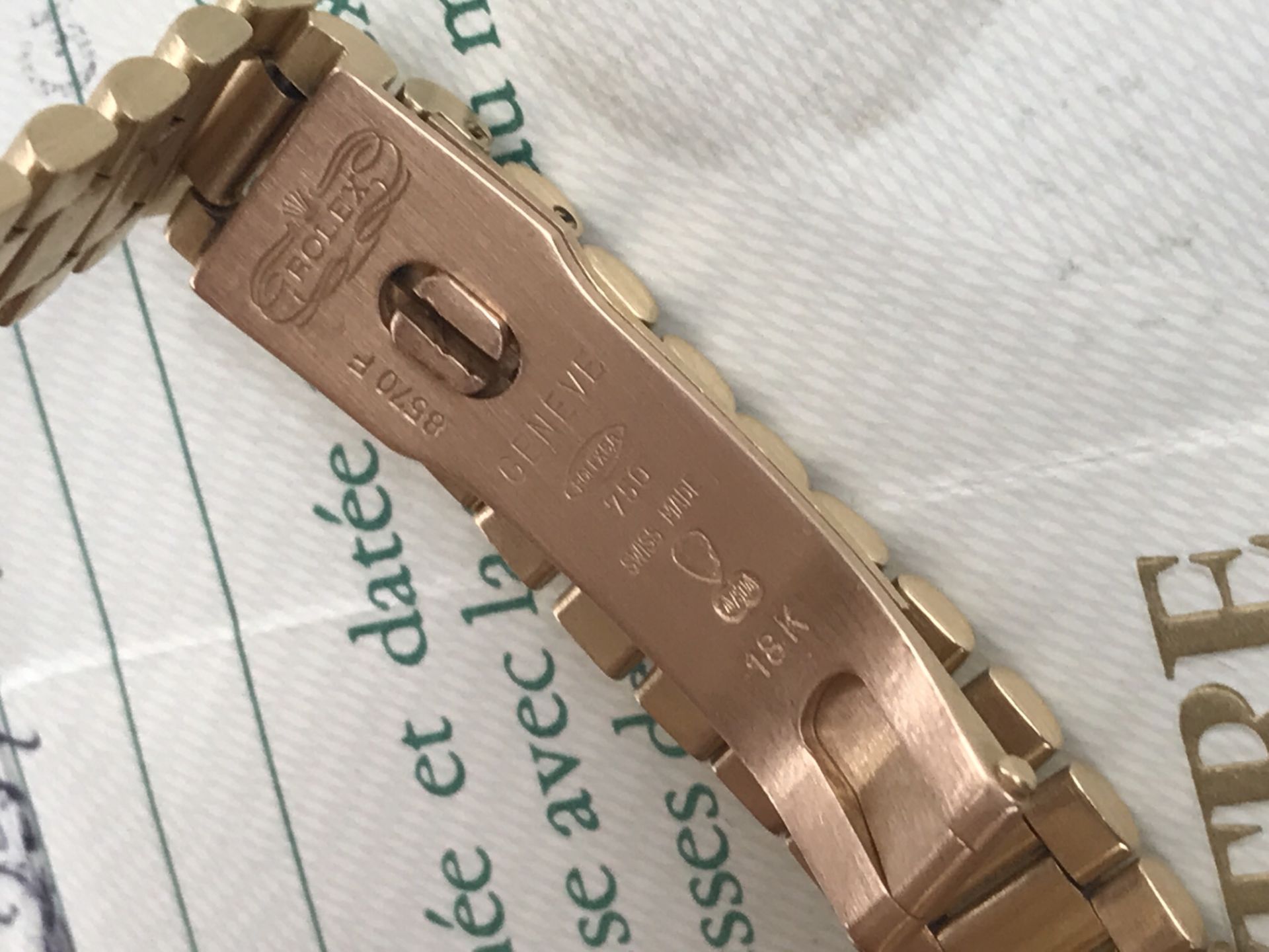 18ct GOLD LADIES ROLEX WITH PAPERWORK & SERVICE RECEIPT - Image 3 of 7