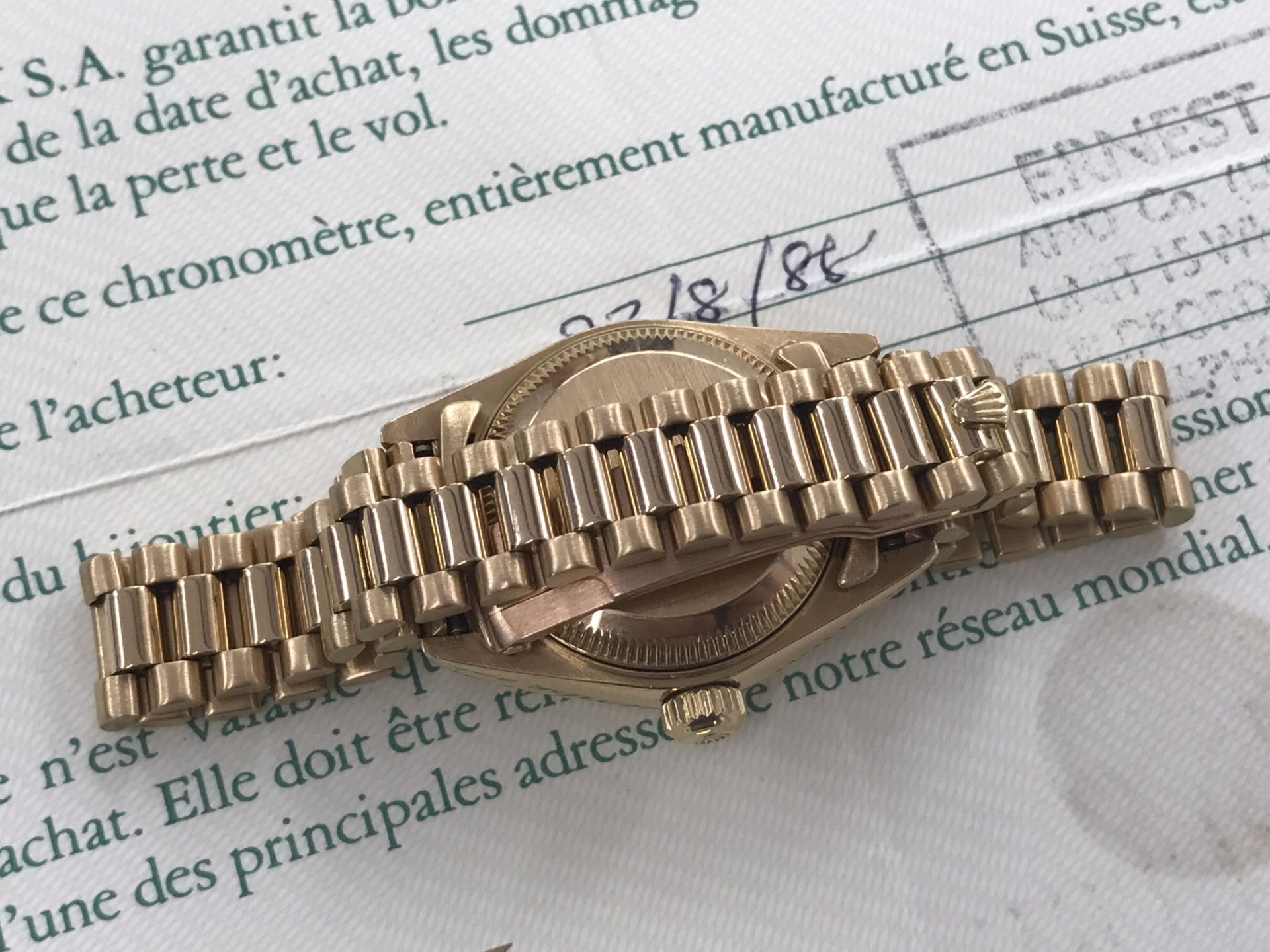 18ct GOLD LADIES ROLEX WITH PAPERWORK & SERVICE RECEIPT - Image 5 of 7