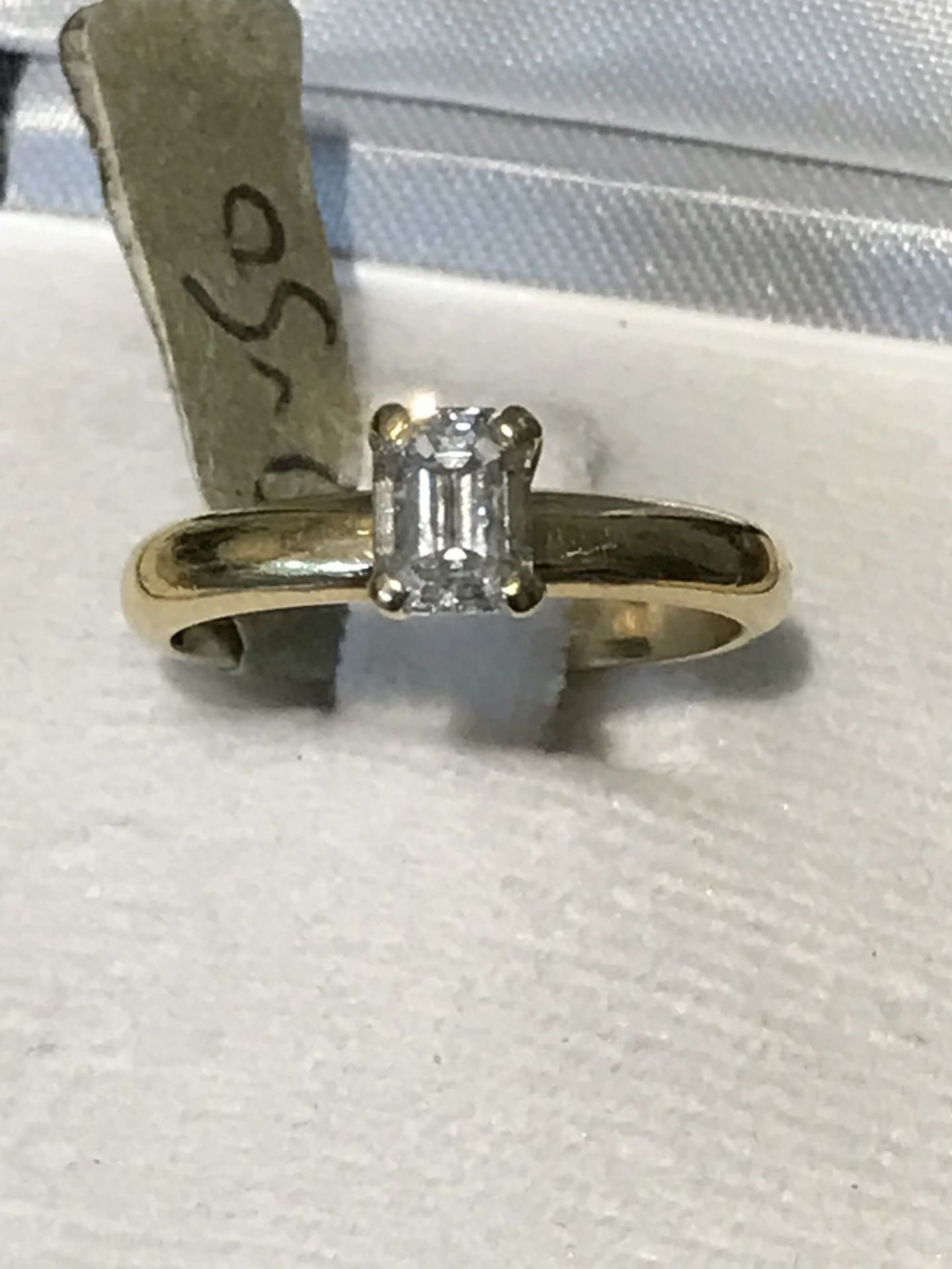 0.50ct EMERALD CUT DIAMOND SOLITAIRE RING Y/GOLD