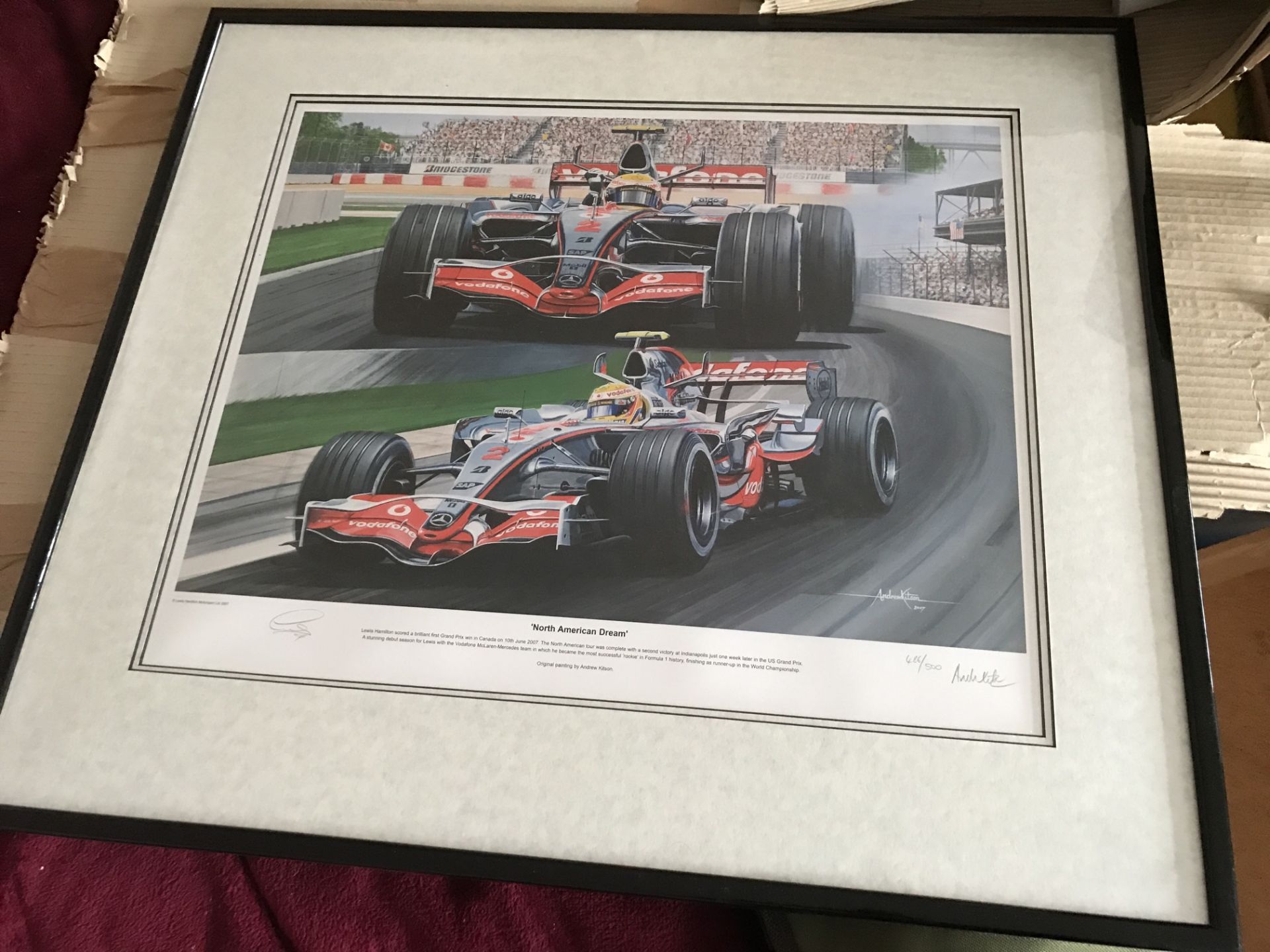 LEWIS HAMILTON SIGNED PRINT OF 2007 CANADIAN GRAND PRIX WITH C.O.A - Image 6 of 6